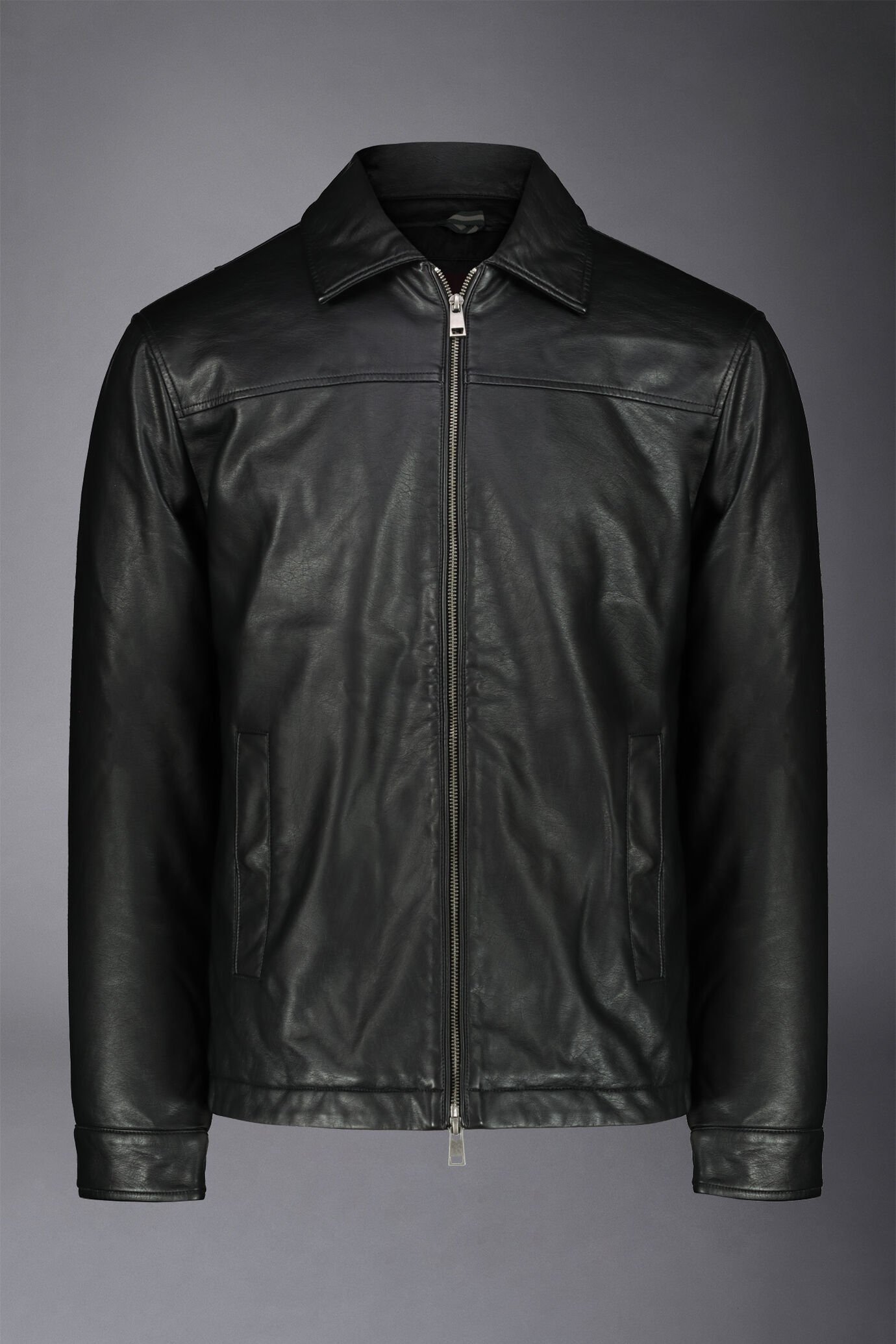 Giacca uomo in ecopelle con chiusura con zip comfort fit image number 4