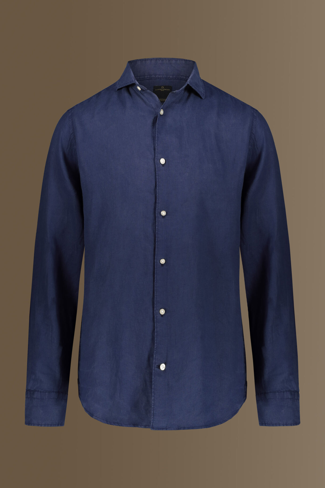 Camicia casual uomo collo francese 100% lino tinta unita image number 3