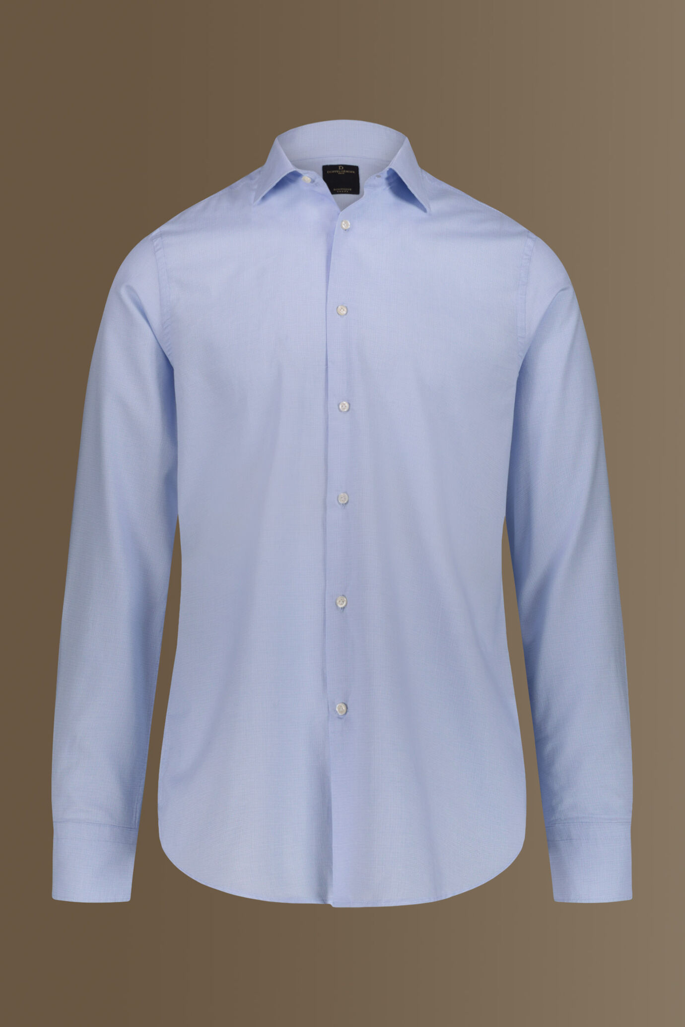 Camicia classica lavata uomo collo francese tinto filo armaturato image number 3