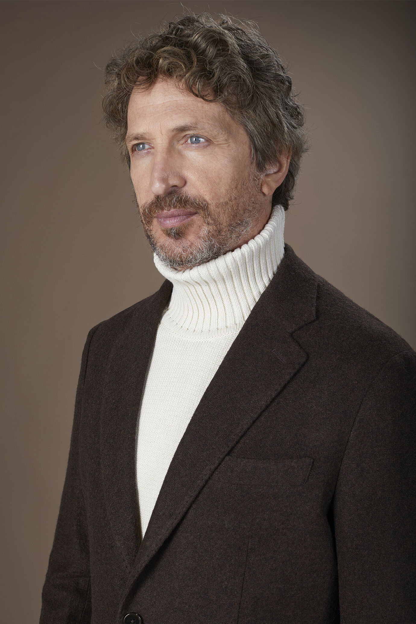 Veste homme croisée simple sans doublure en laine mélangée coupe regular fit image number 2