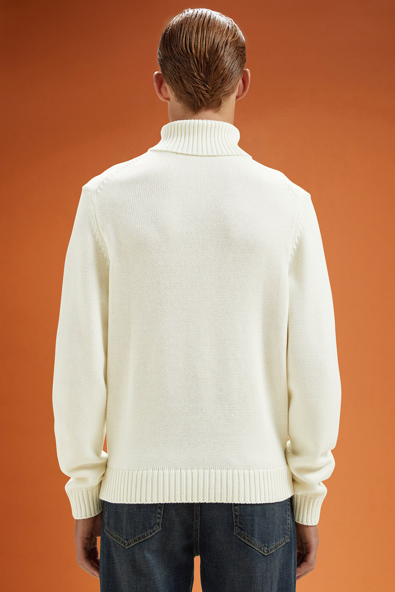 Maglia uomo dolcevita in costa inglese regular fit image number 1