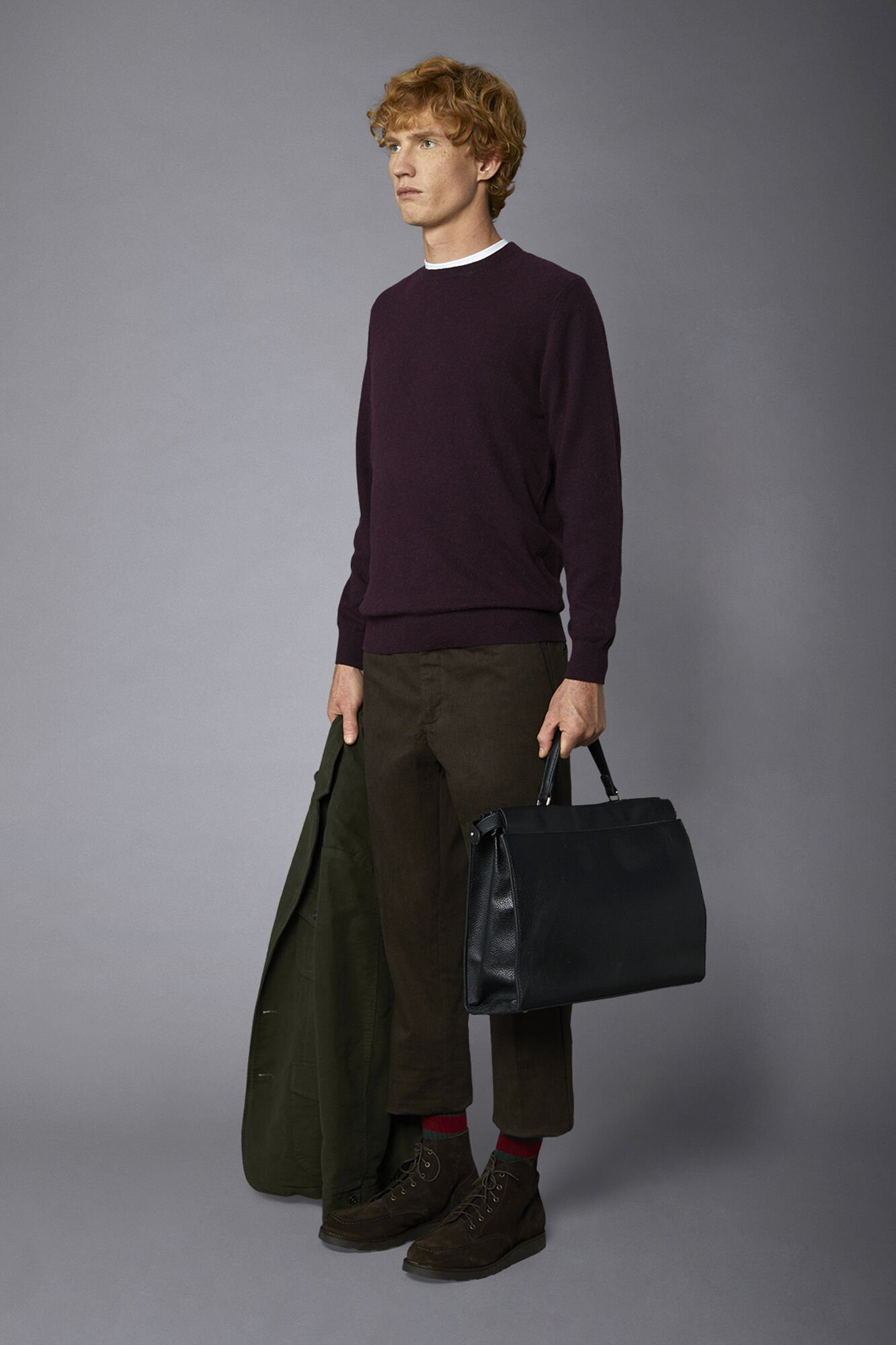 Maglioncino Uomo Girocollo In Misto Lana - Maglia Inglese Basic | Colori Vari | Made In Italy - Foto 7