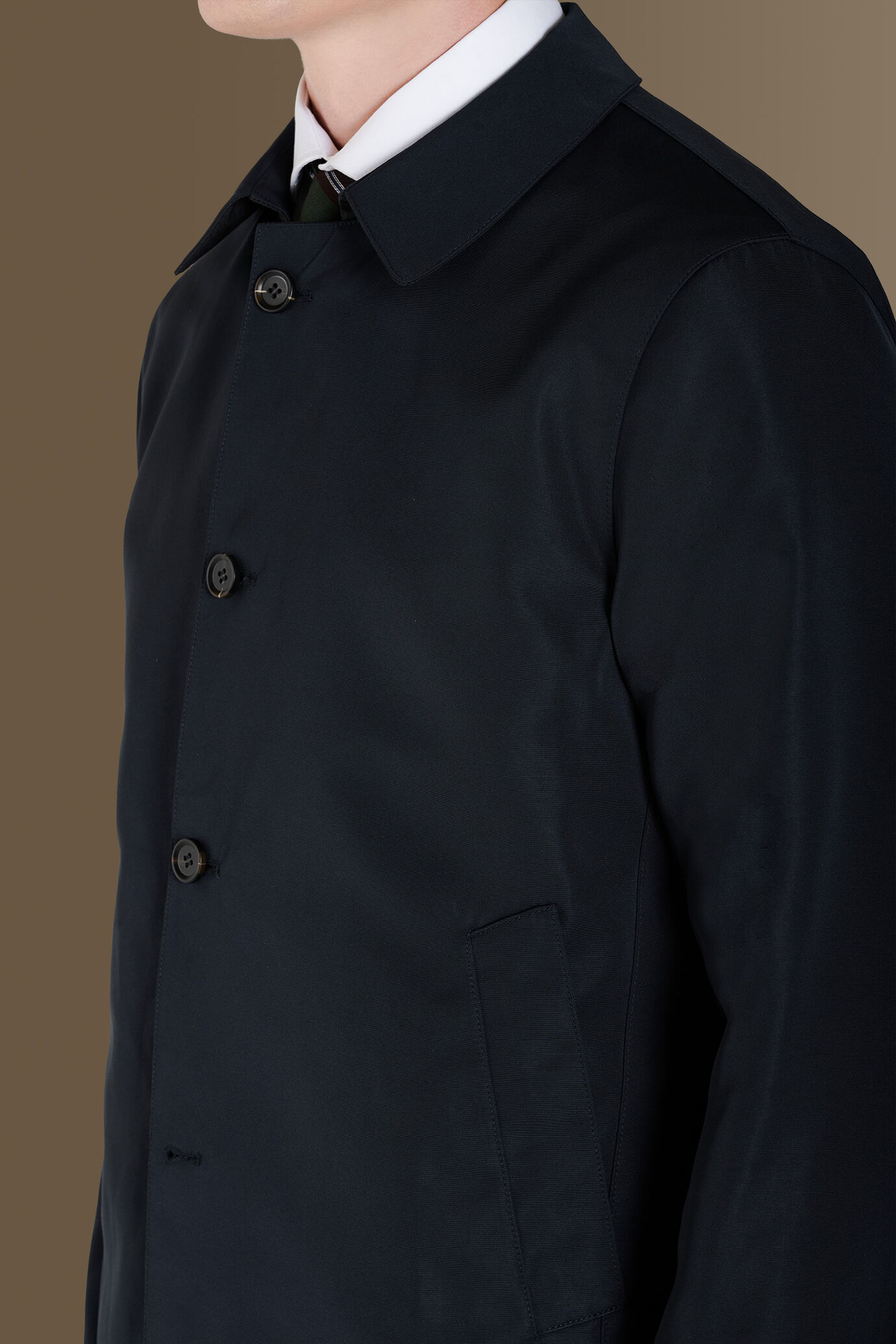 Coated wool blend double face raincoat image number 3