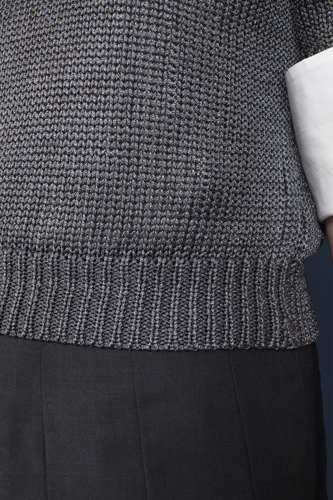 Maglia donna crochet manica corta girocollo image number 3