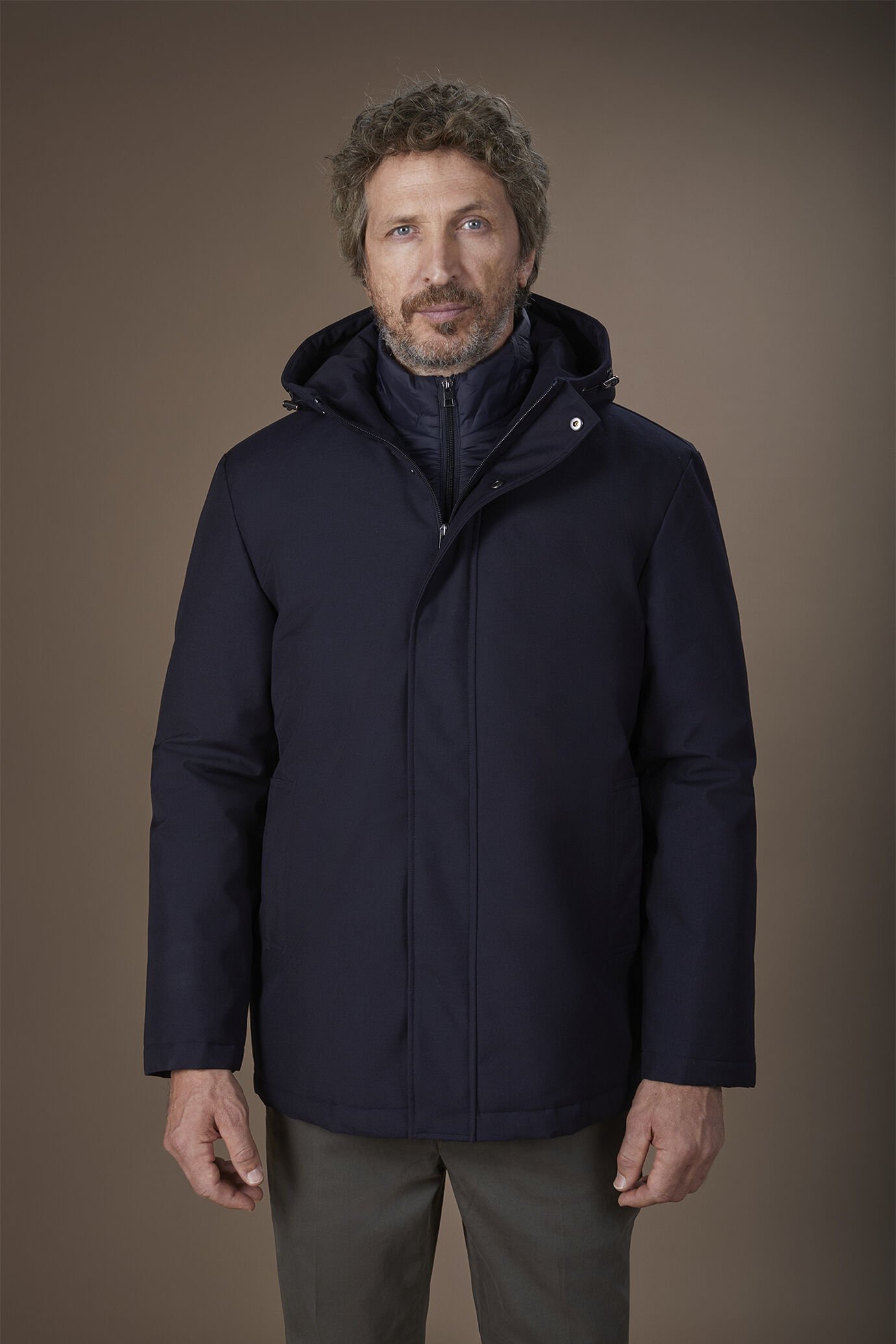 Men's padded jacket in technical fabric regular fit image number 1