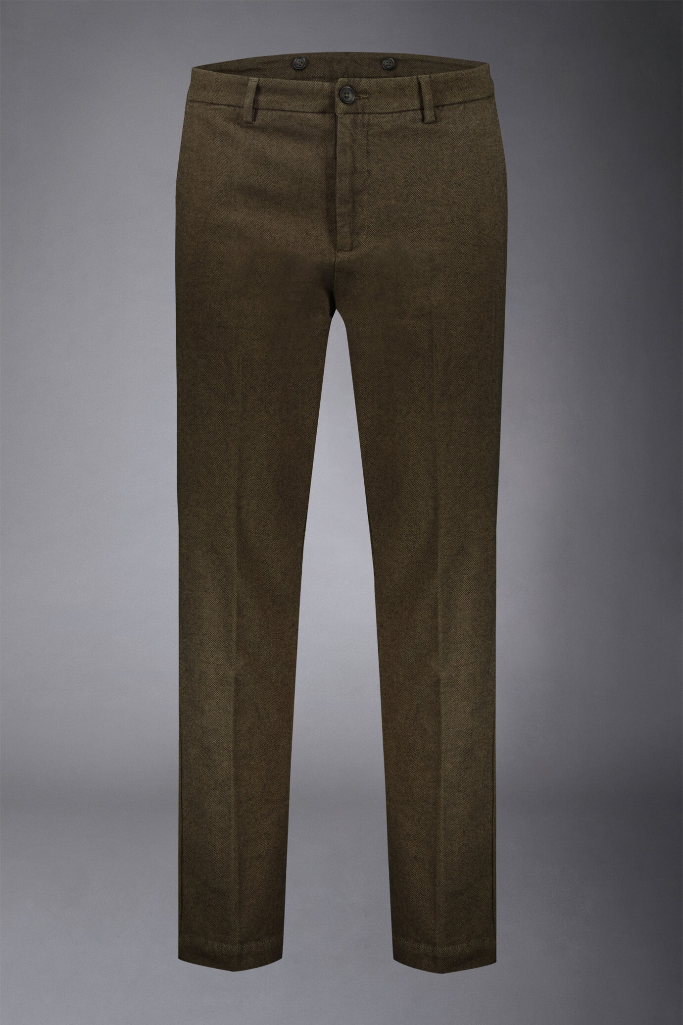Pantalone chino uomo tessuto in cotone mano lana armaturato image number 4