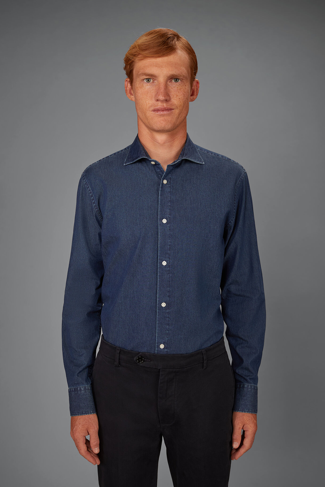 Men&rsquo;s Slim-fit Denim Fabric Shirt image number 1