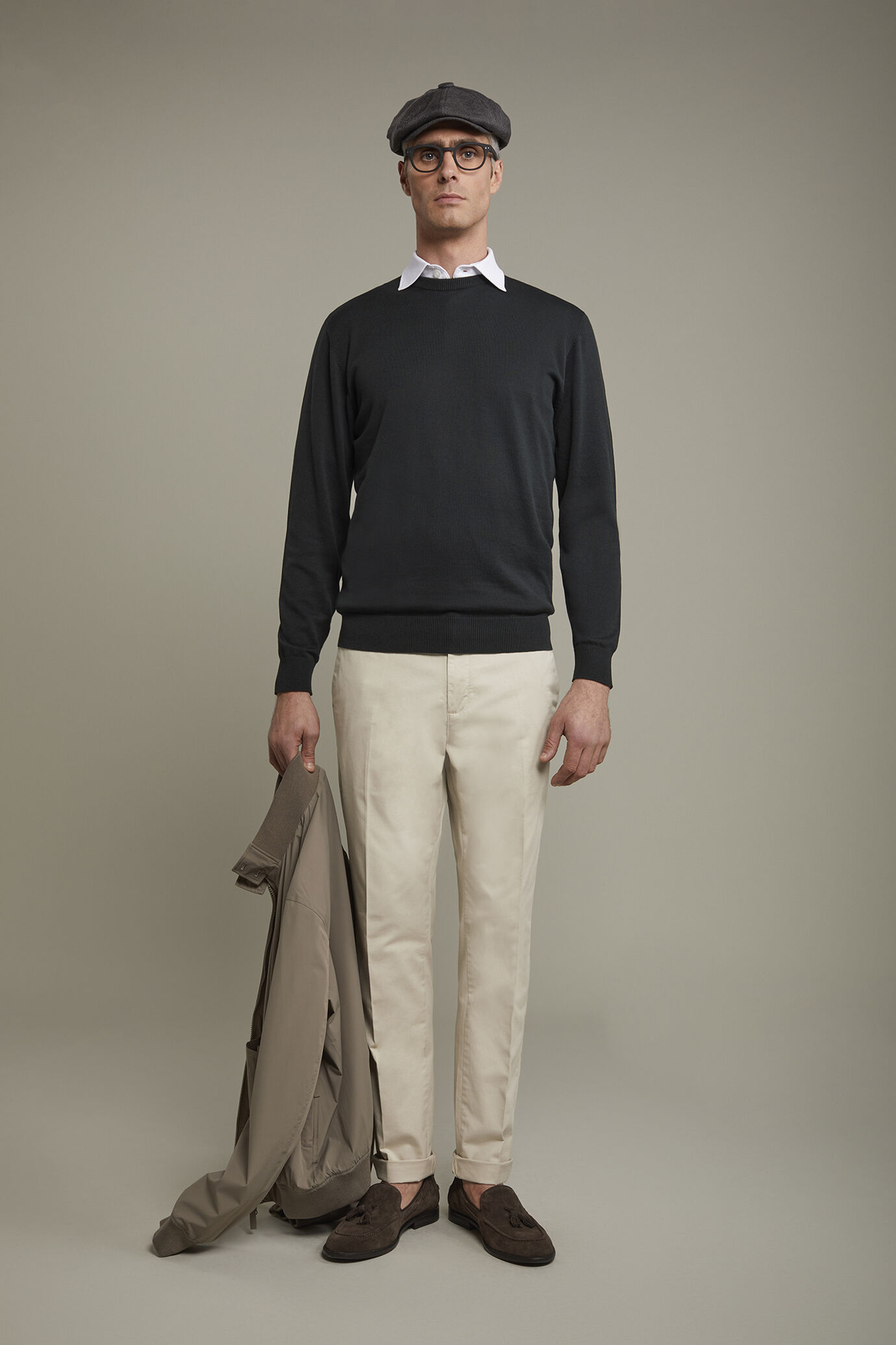 Men's Round neck sweater 100% cotton regular fit image number 0