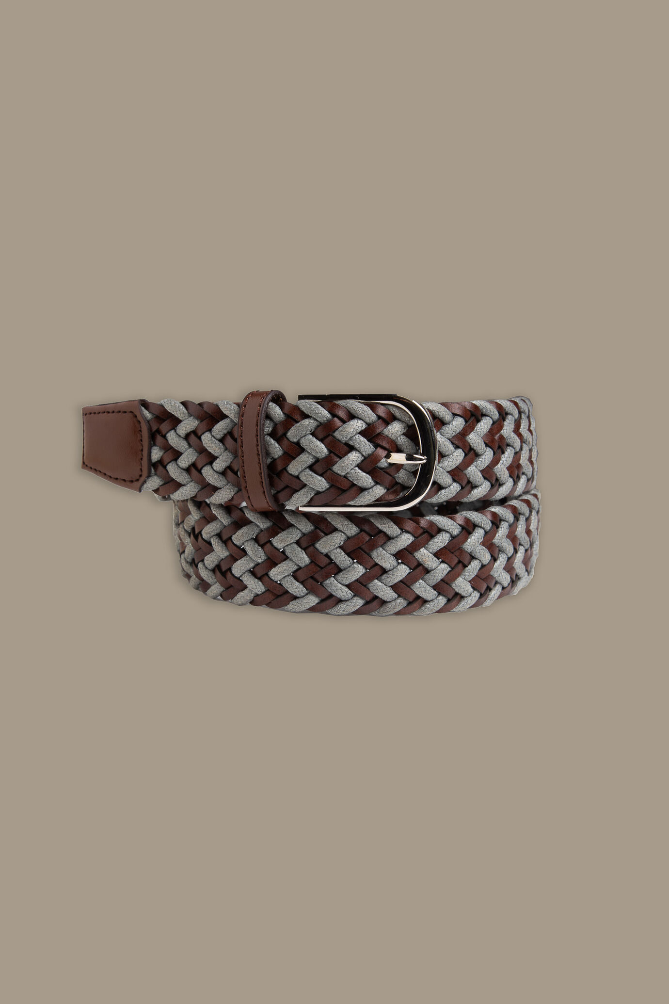 Braided belt leather and cotton image number 0