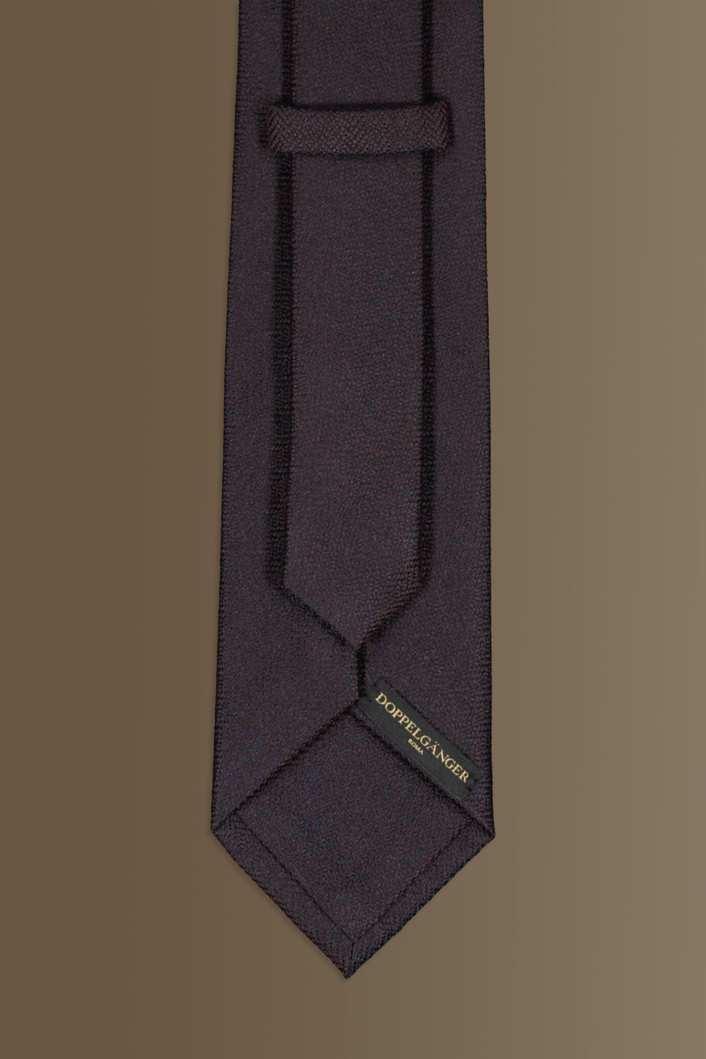 Cravatta uomo misto bamboo brown tessuto spigato image number 1