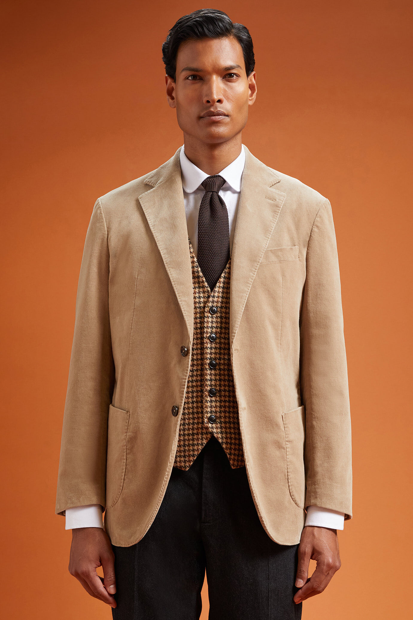 Giacca uomo monopetto in velluto regular fit image number 0