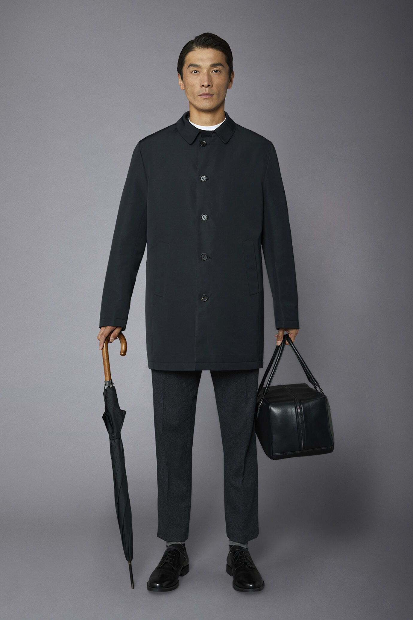 Men's reversible comfort fit technical fabric raincoat