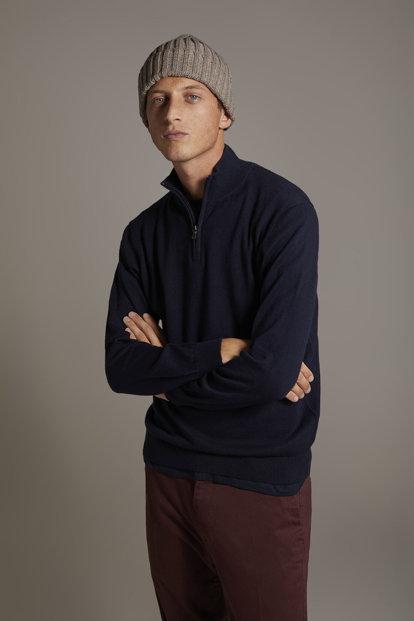 Wool blend Turtleneck sweater with zip image number 0