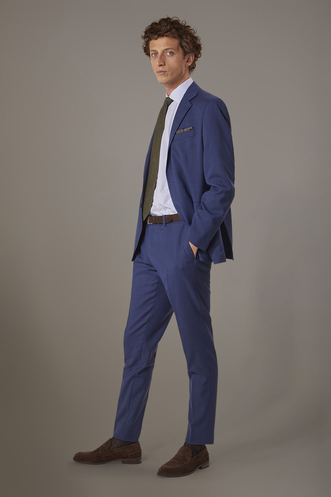 Einreihiger Anzug in normaler Passform, Prince of Wales Design Stoff