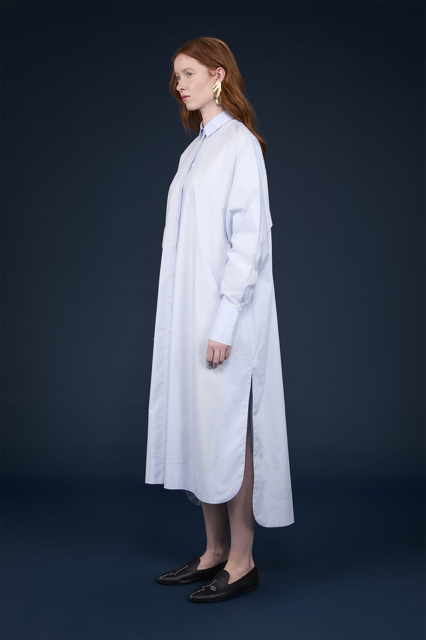 Abito donna chemisier con spacchi laterali image number 2