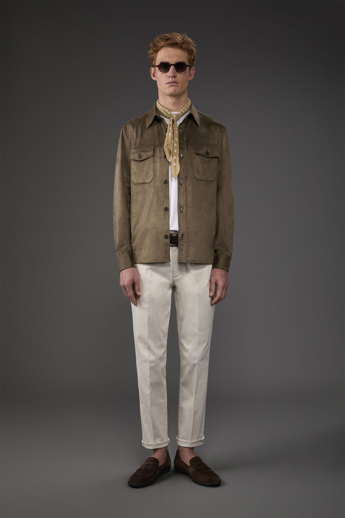 Ungefütterte Hemdjacke aus Kunst-Veloursleder für Herren image number 0