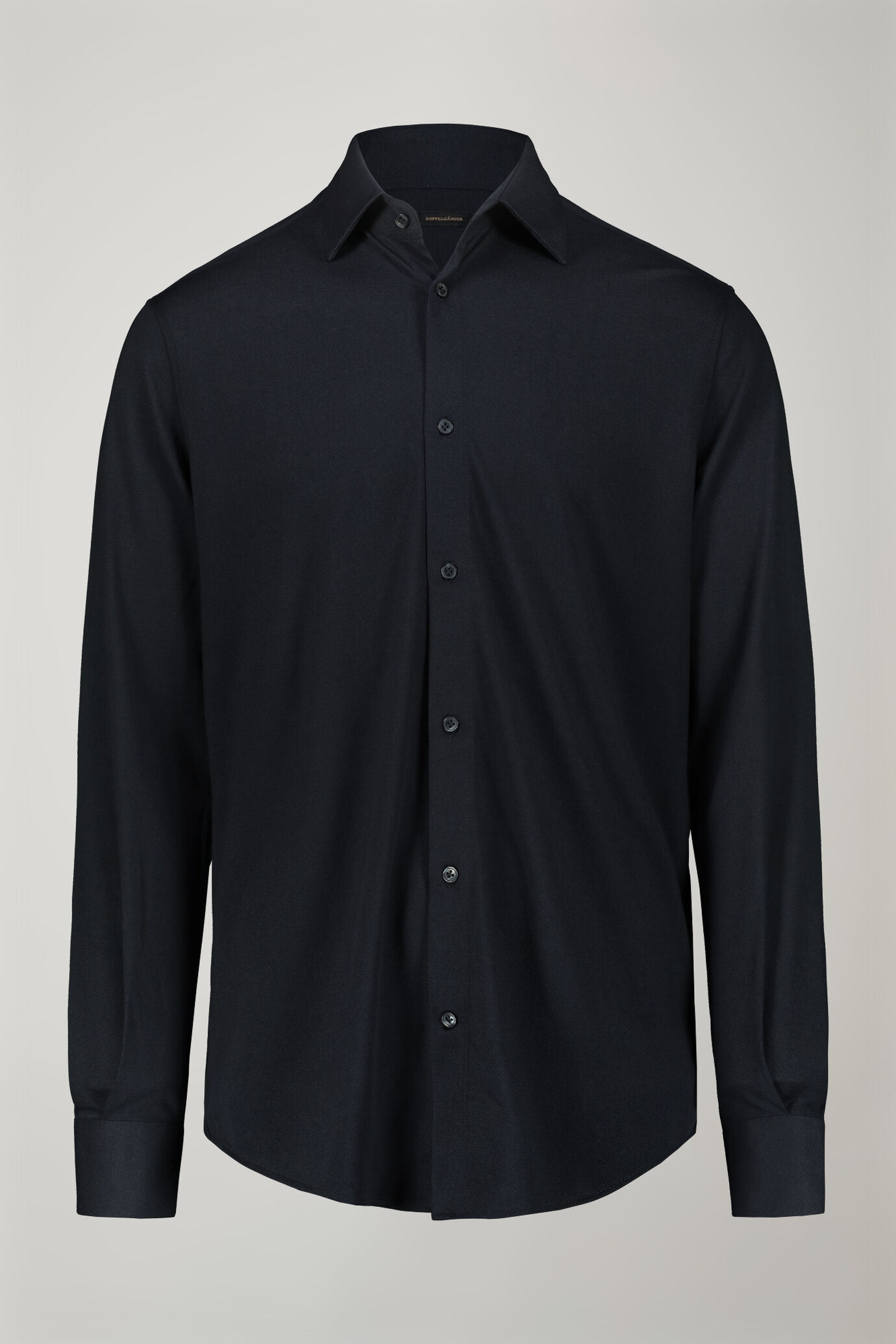 Polo camicia uomo manica lunga con collo classico e tessuto jersey regular fit image number 5