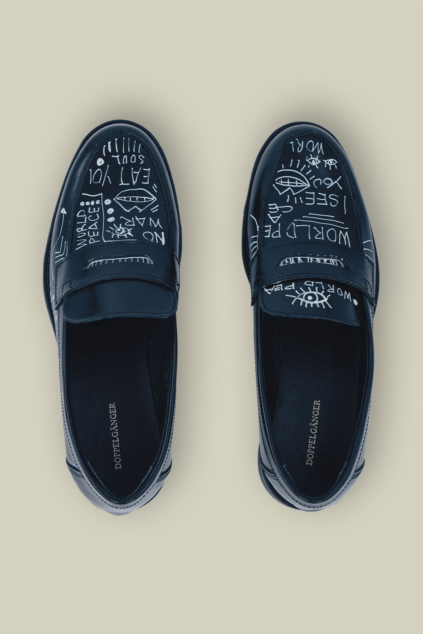 Mocassins femme 100 % cuir peints &agrave; la main "Imperfection&rdquo; &Eacute;dition Limit&eacute;e image number 3