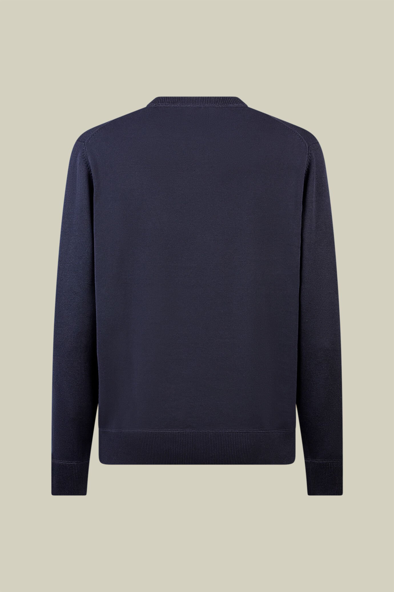 Maglia uomo girocollo 100% cotone con dettagli effetto felpa regular fit image number 1