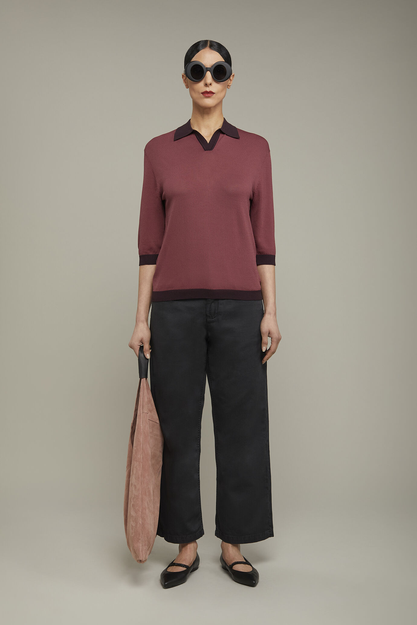 Damen-Poloshirt mit 3/4-Ärmeln in normaler Passform image number 0