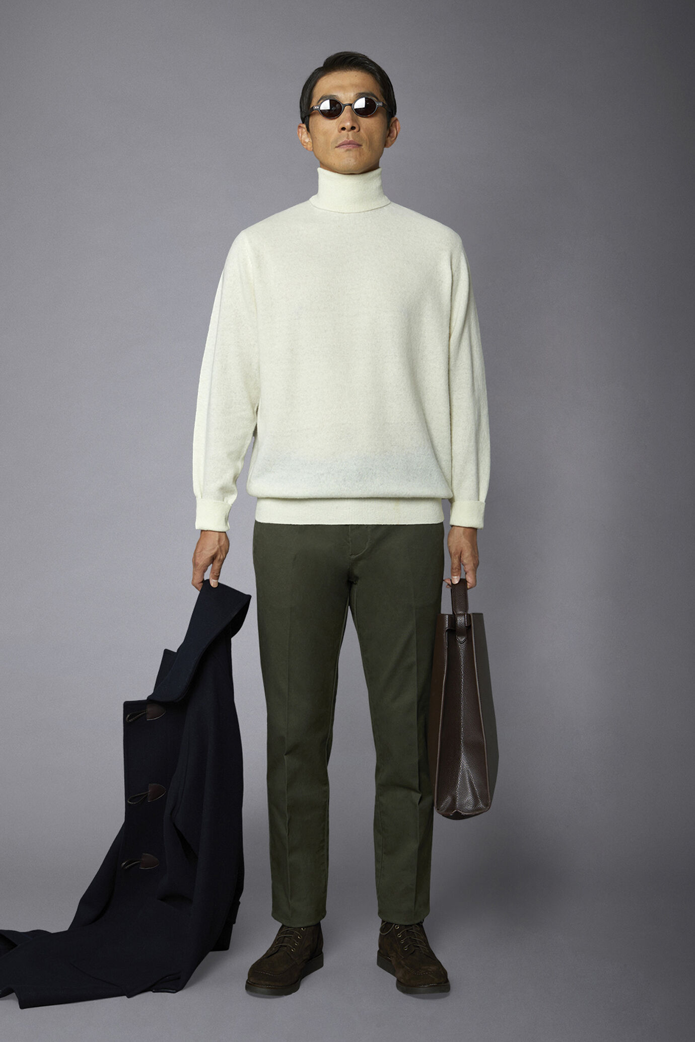 Maglia uomo collo alto in misto lana lambswool regular fit image number 0