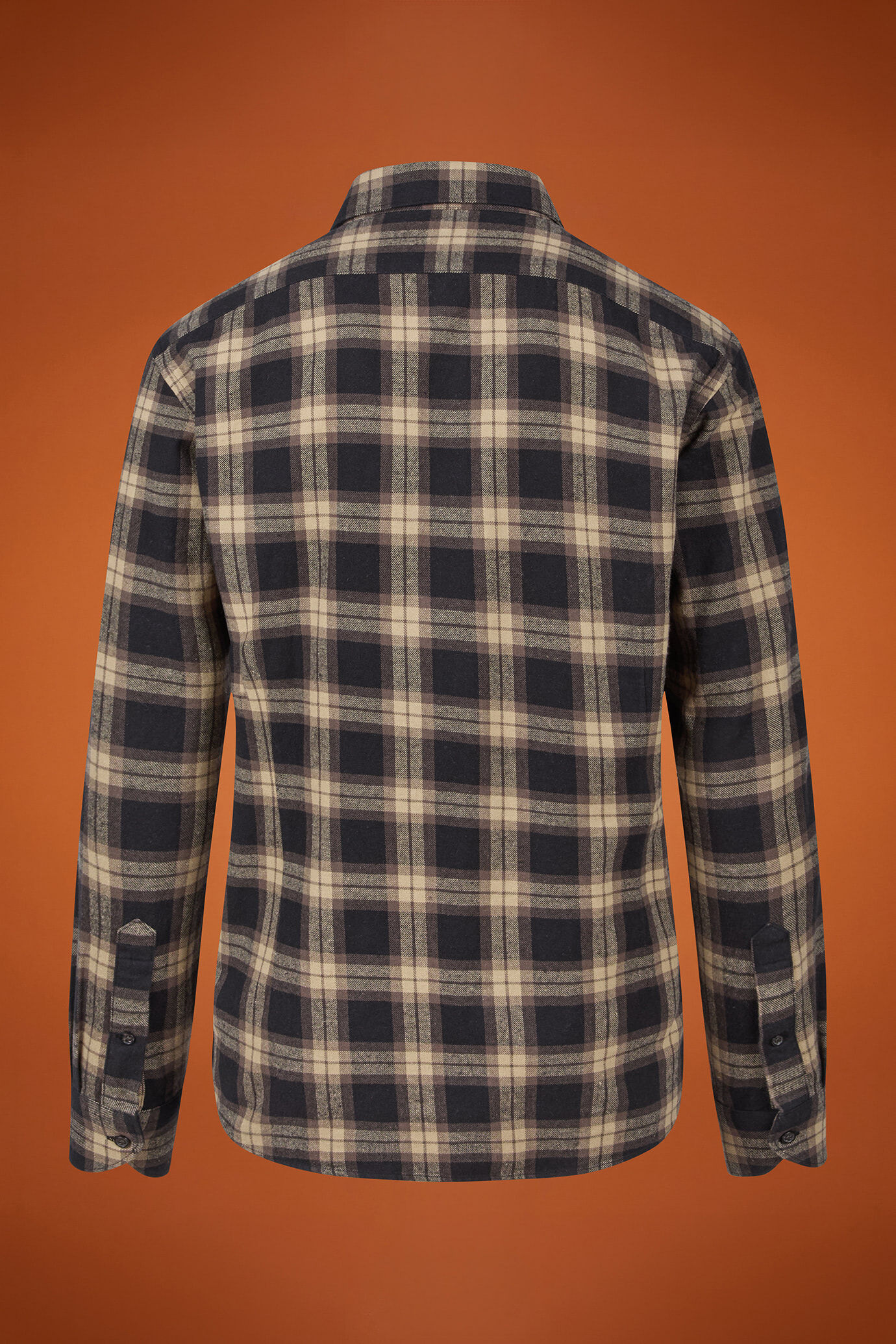 Camicia casual uomo collo classico 100% cotone tessuto flanella a quadri comfort fit image number 5