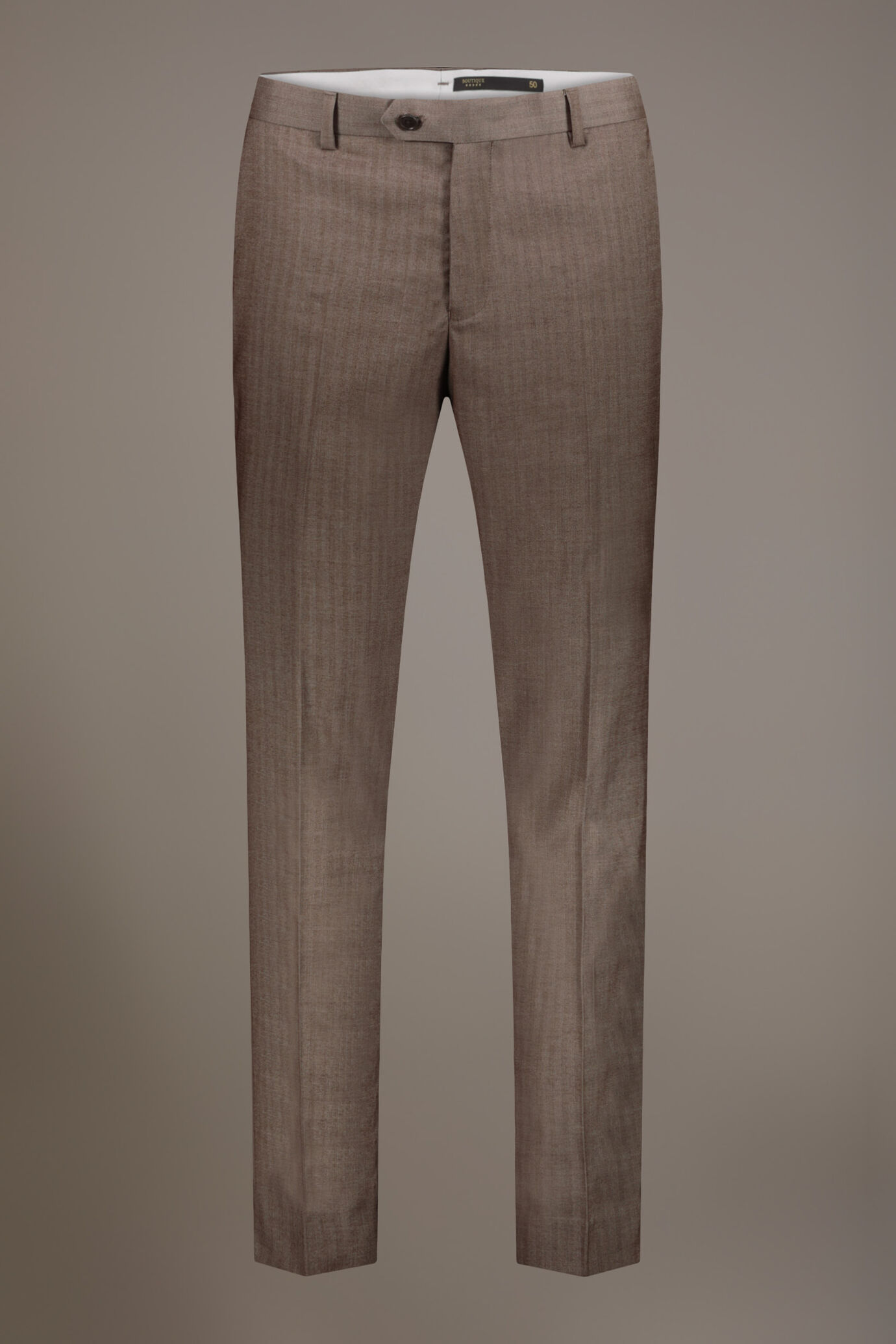Regular fit single-breasted suit patterned herringbone fabric with solaro texture image number 6