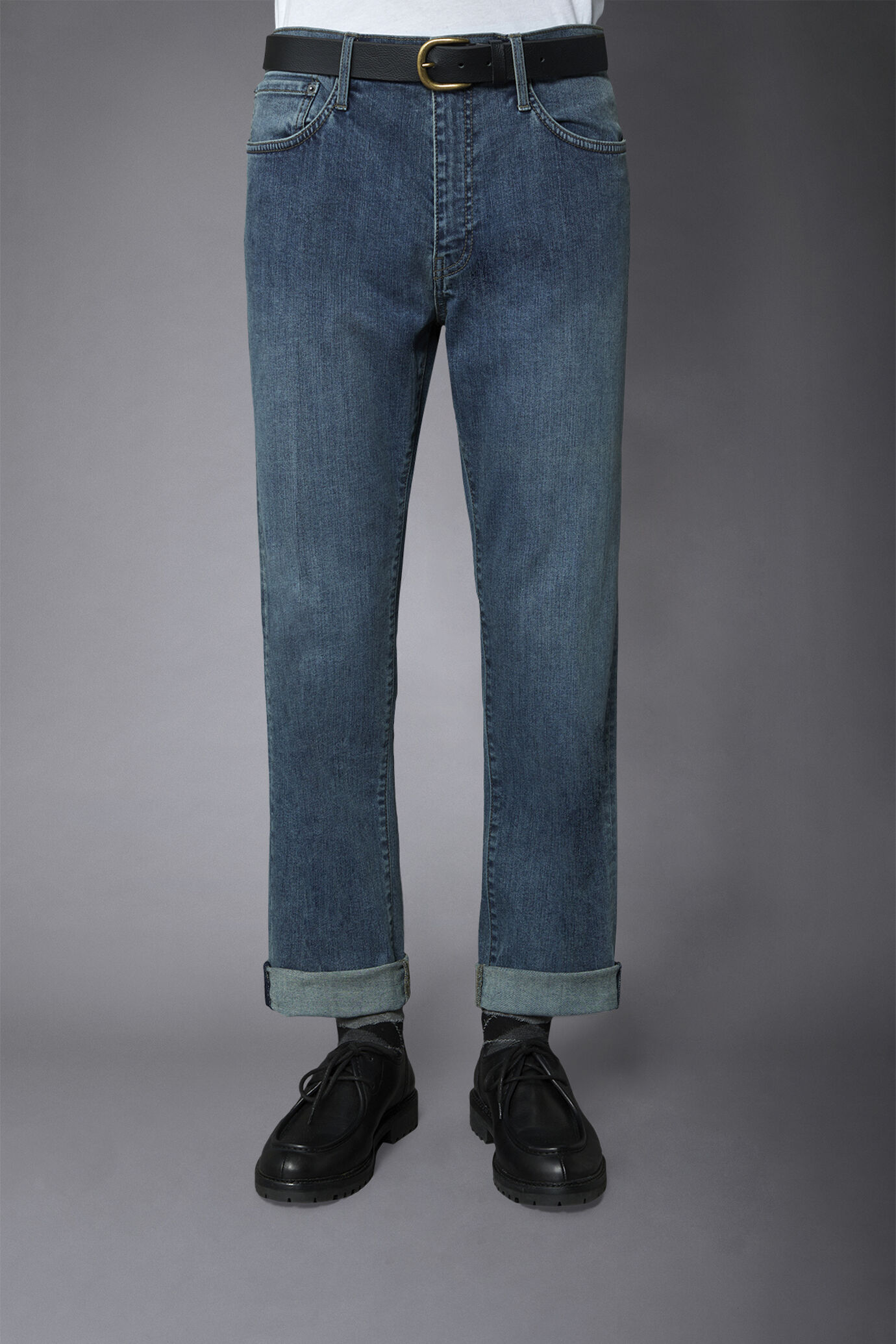 Jeans uomo 5 tasche tessuto denim regular fit image number 3