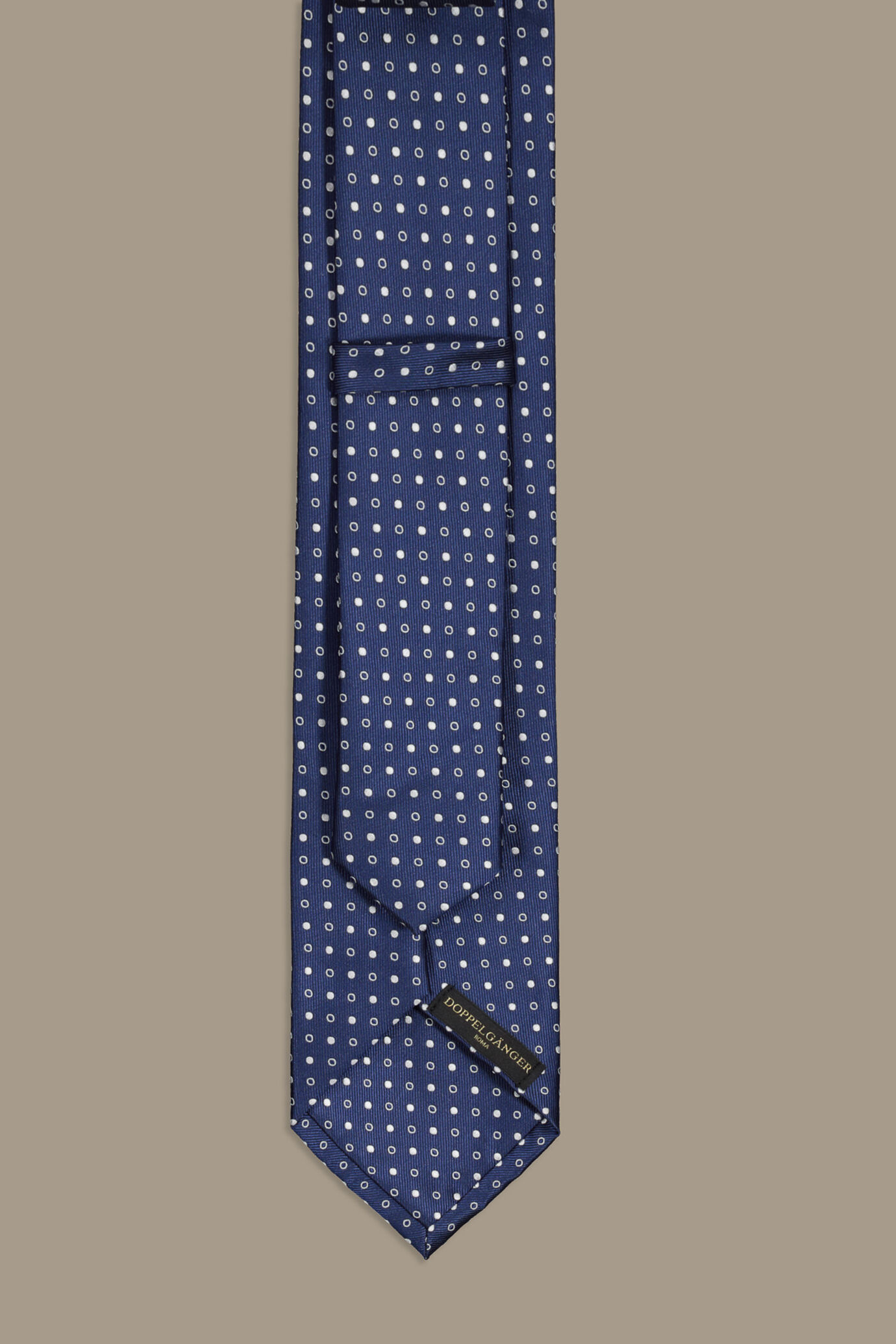 Cravatta uomo jaquard blue pois bianchi e tono su tono image number 1