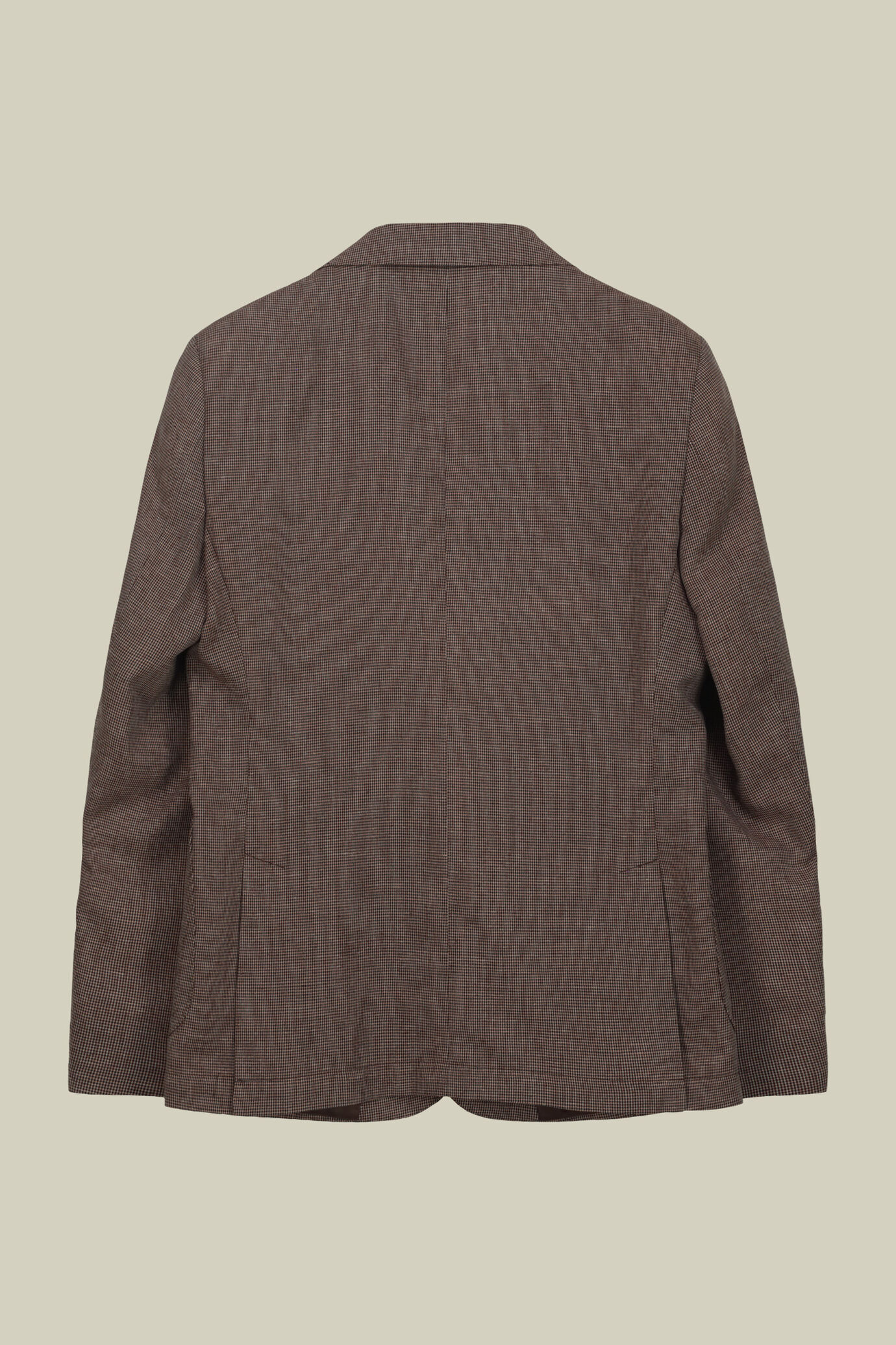 Men's jacket with micro pied-de-poule pattern in linen blend