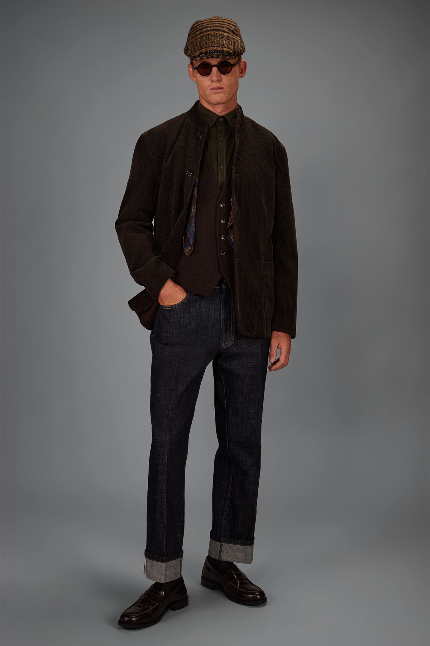 Veste pour homme 100% coton en velours c&ocirc;tel&eacute; coupe classique
