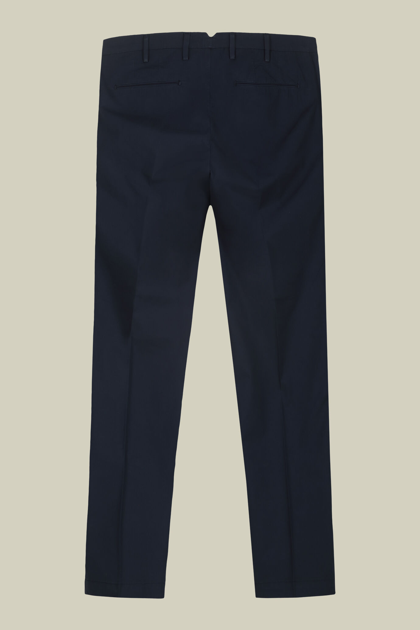 Men's trousers in light cotton with two small pleats and concealed button image number 5