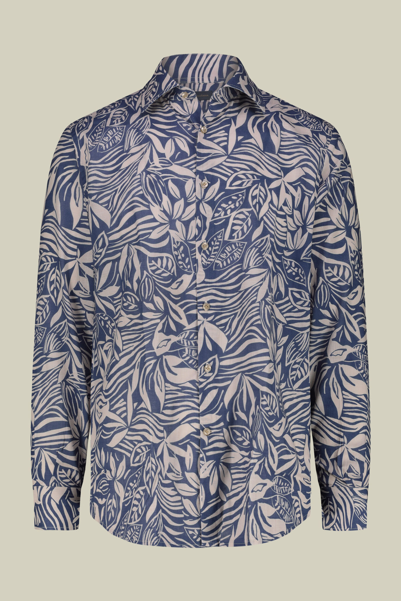 Camicia uomo casual in tessuto stampato 100% cotone image number 4