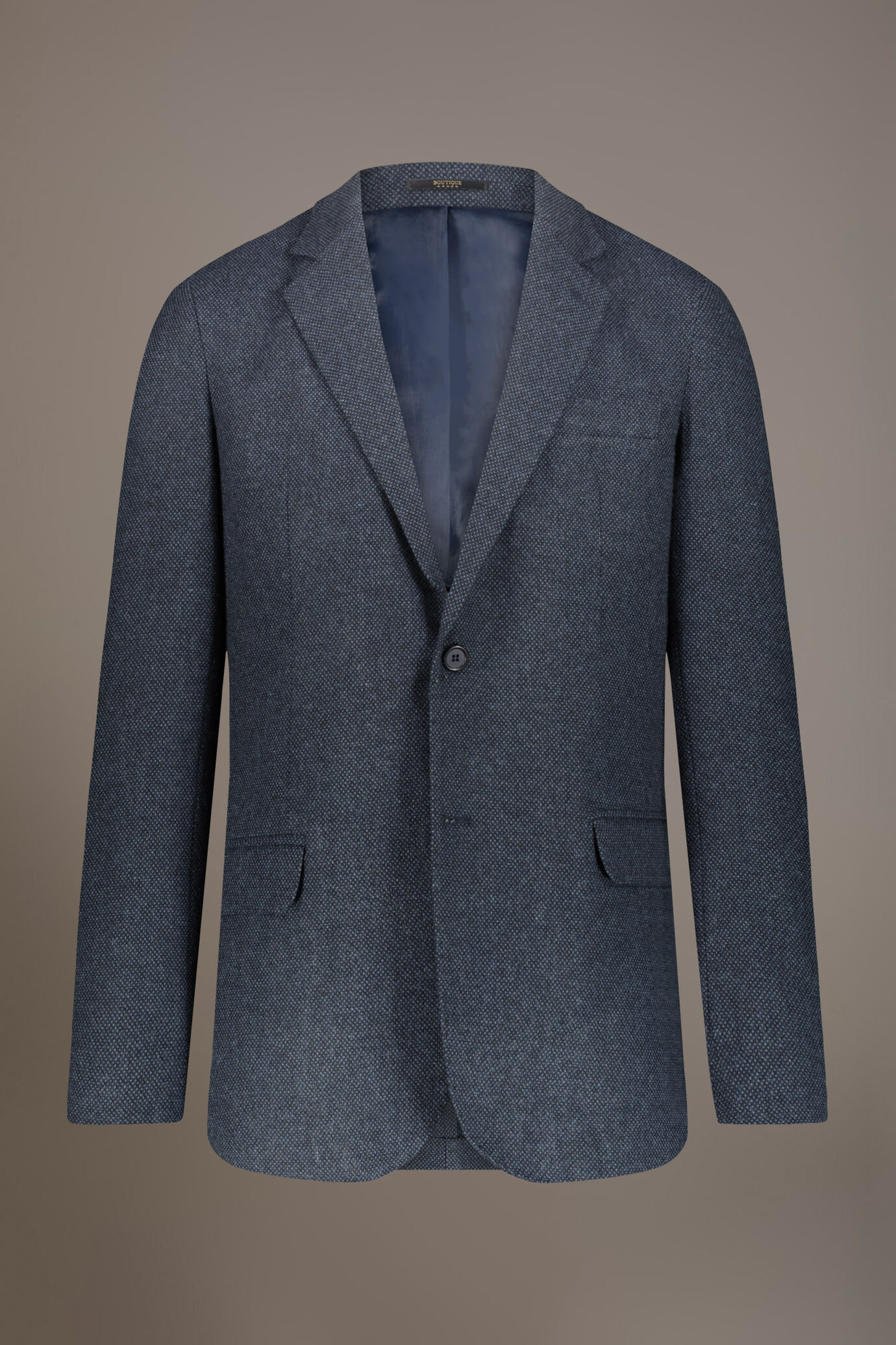 Single-breasted jacket with flap pockets in wool blend made in Italy image number 5