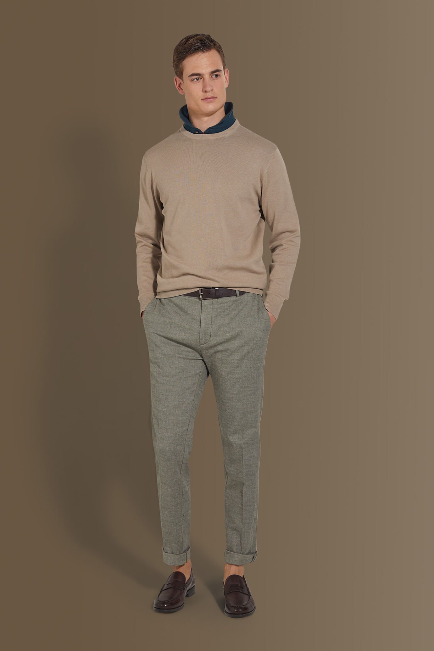Pantalone uomo chino misto Lino image number 0