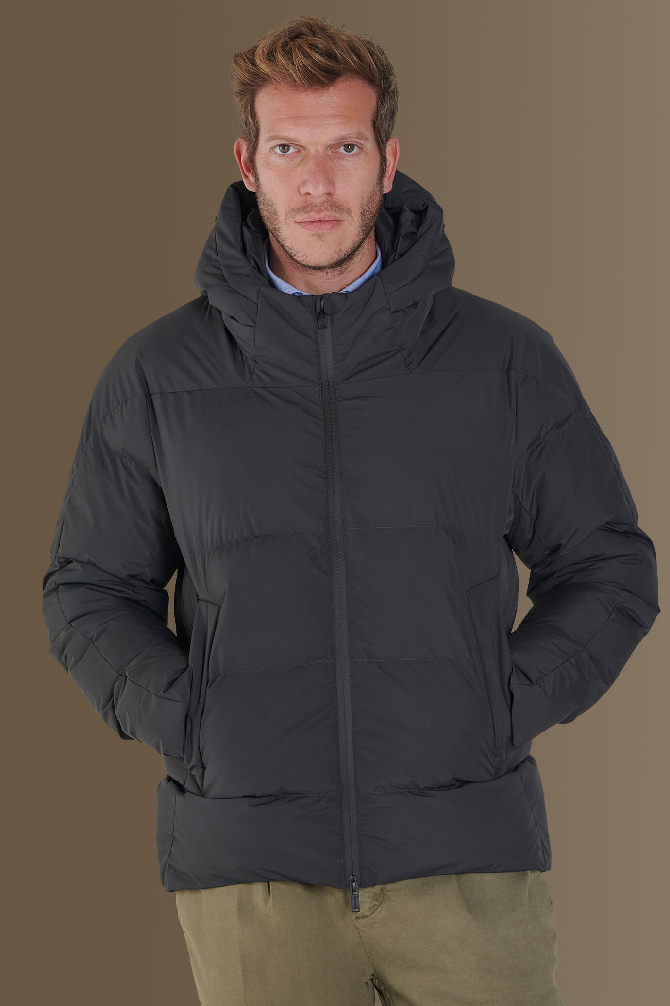 Quilted padded jacket poly tech image number 2
