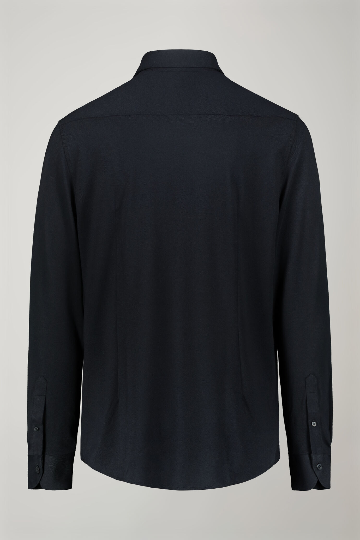 Polo camicia uomo manica lunga con collo classico e tessuto jersey regular fit image number 6