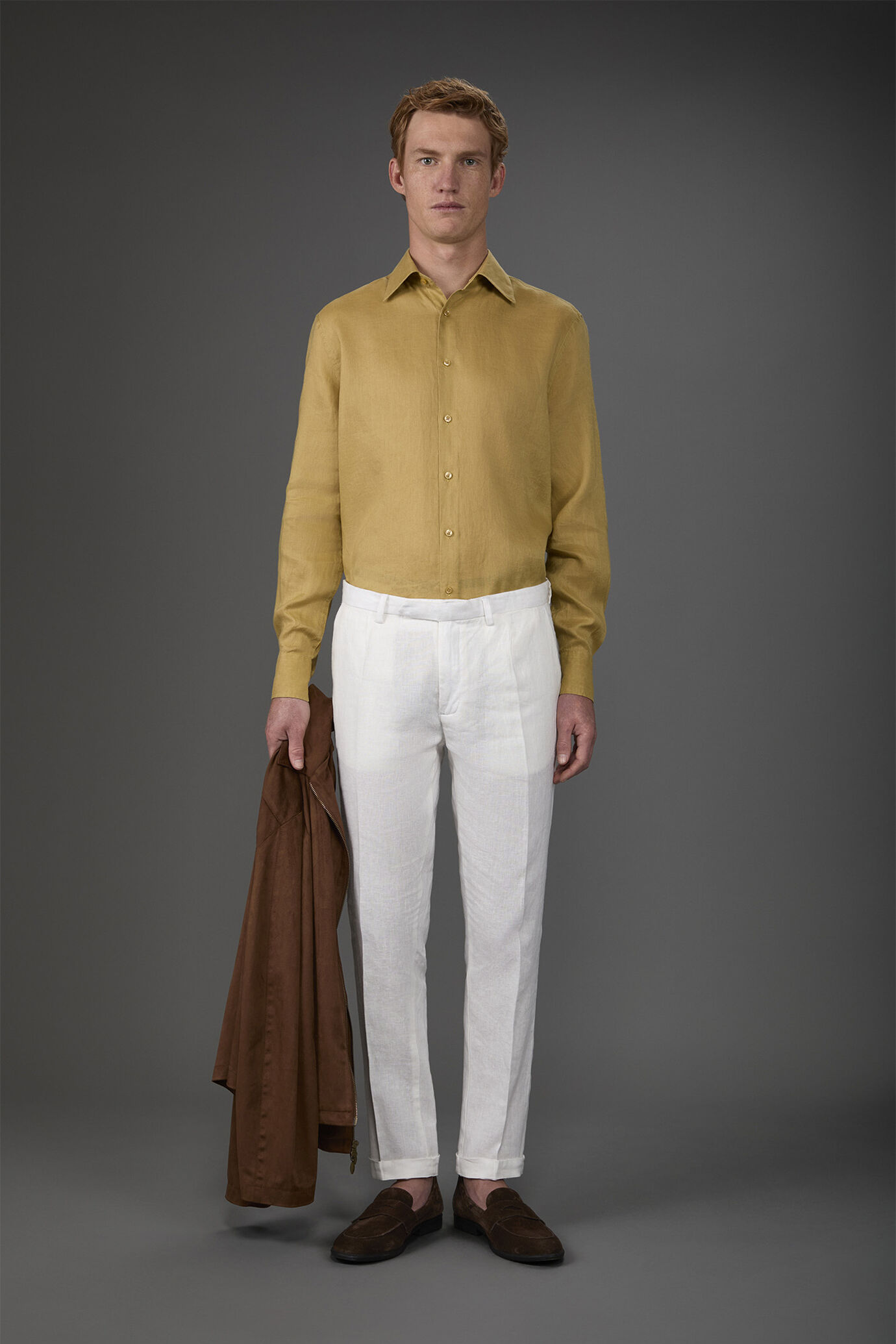 Chemise décontractée homme à col classique, 100% lin image number 2