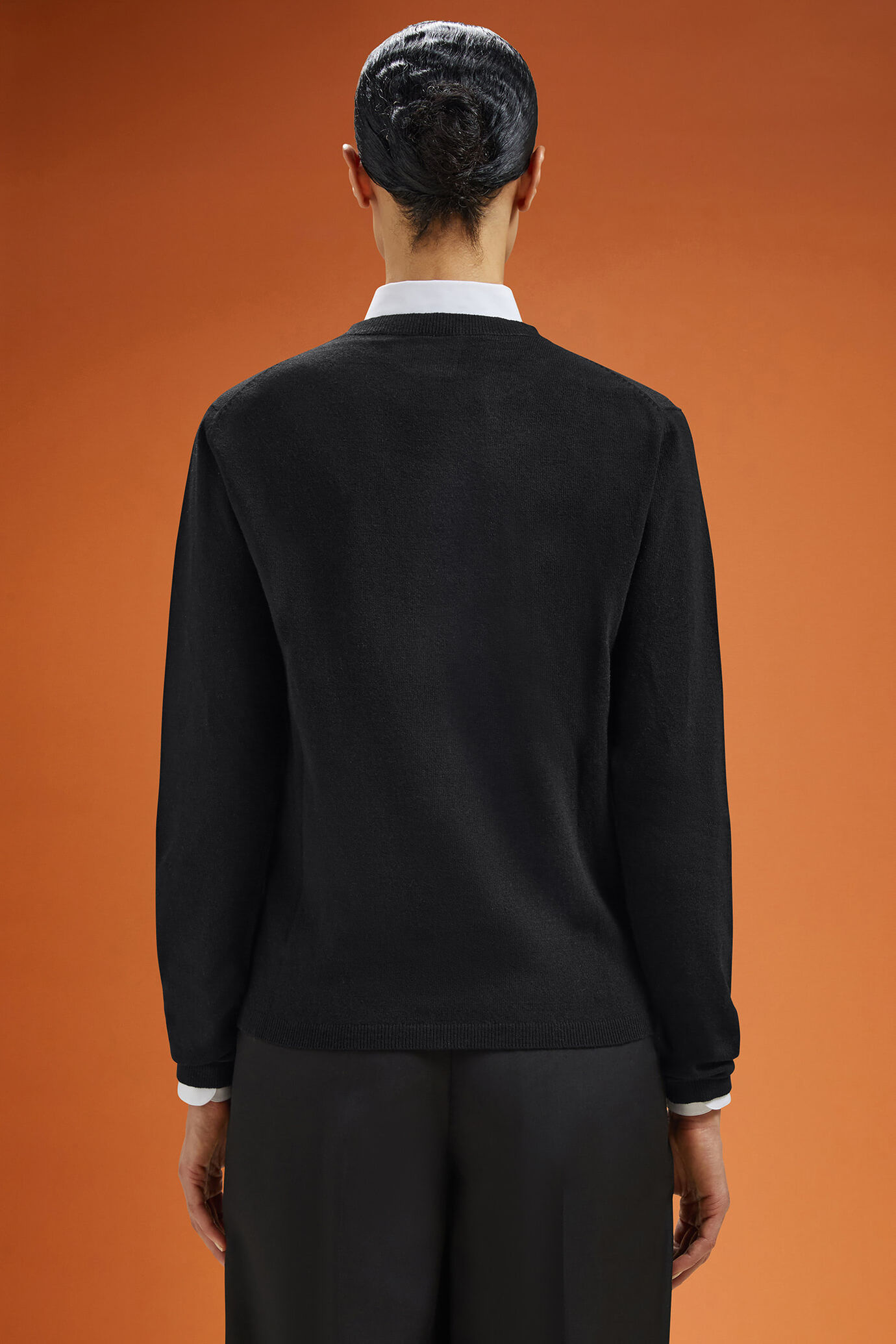 Maglia donna girocollo misto lana e cachemire regular fit image number 1