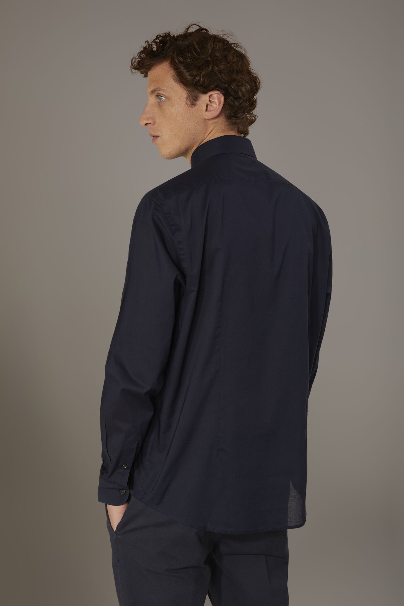 Casual shirt french collar comfort fit cotton mussola fabric image number 2