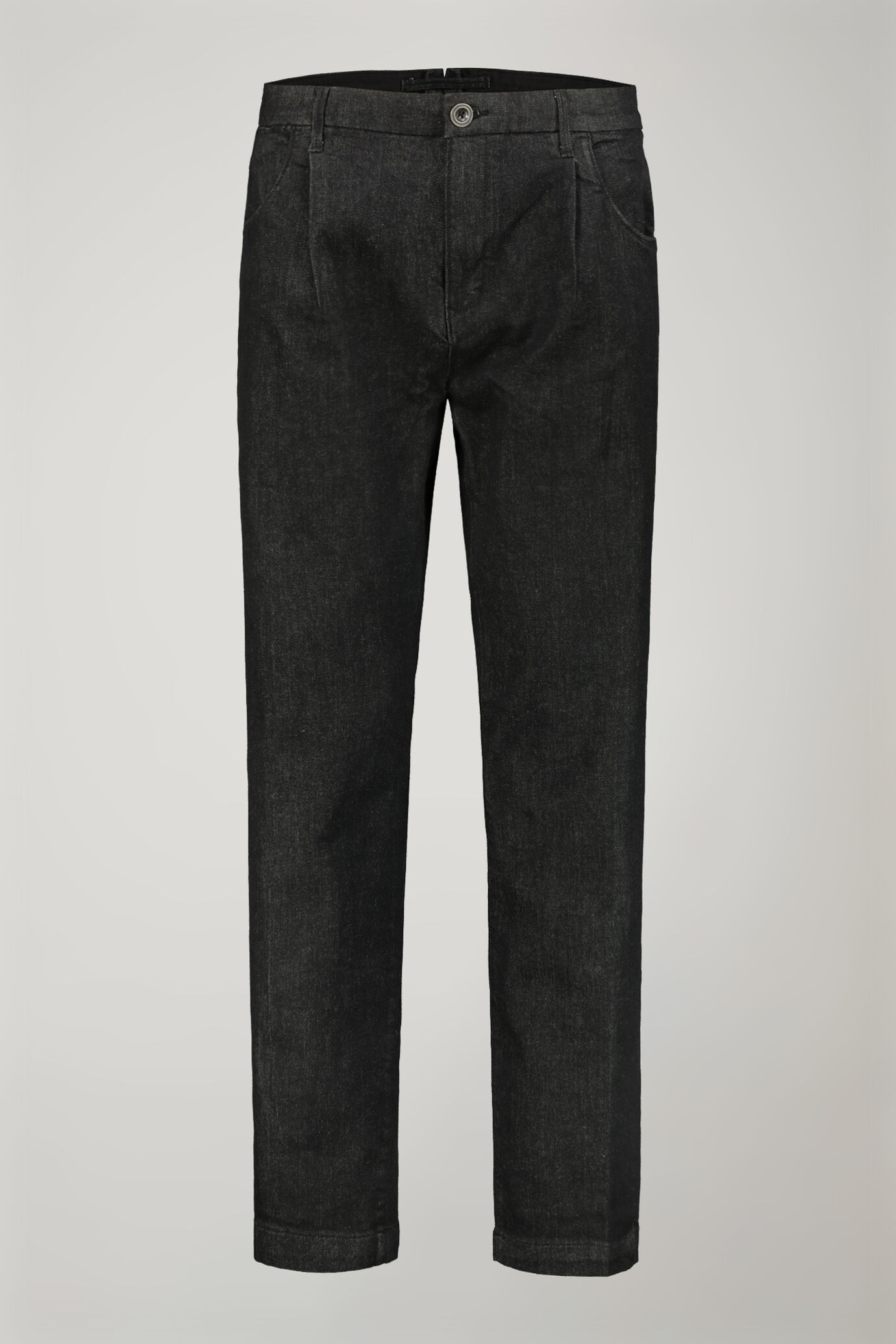 Pantalone uomo con piccola pince tessuto in denim regular fit image number 4