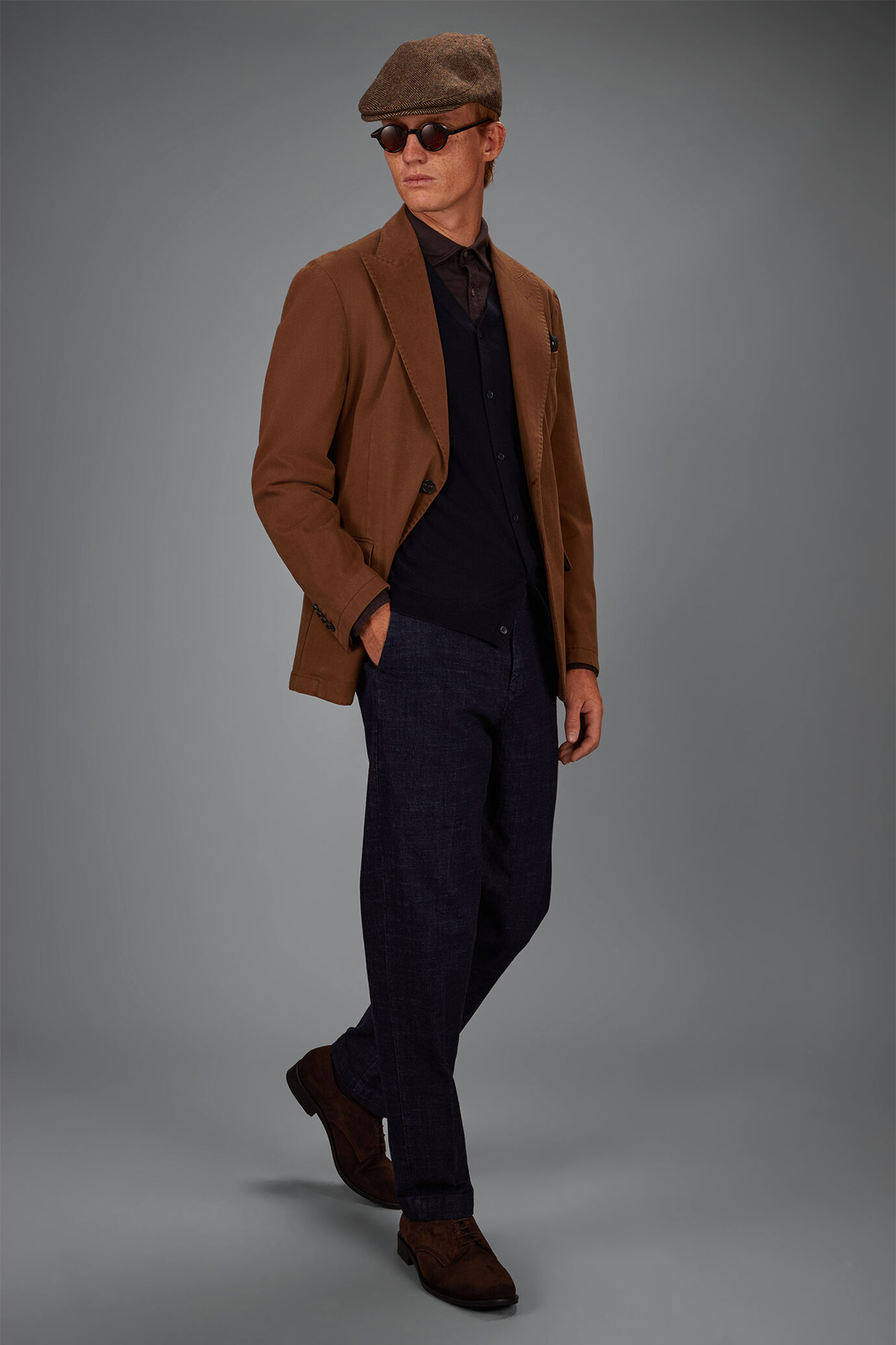 Giacca uomo monopetto tinta in capo con collo a lancia regular fit image number 0
