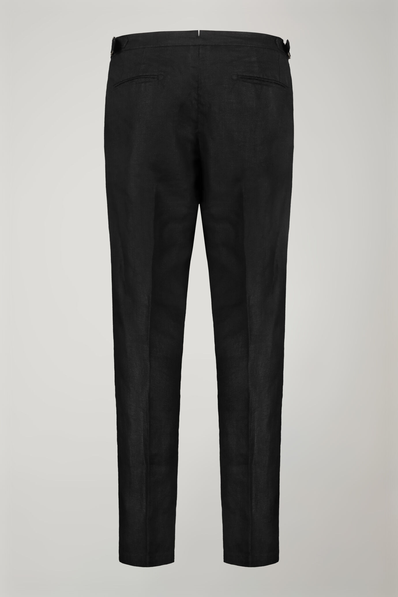 Pantalone uomo con doppia pinces 100% lino comfort fit image number 6