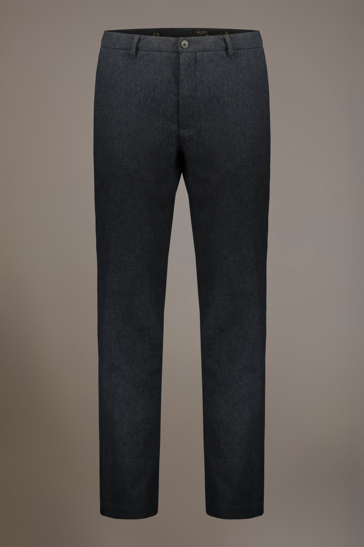 Regular fit chino trousers in twill yarn-dyed melange fabric image number 5