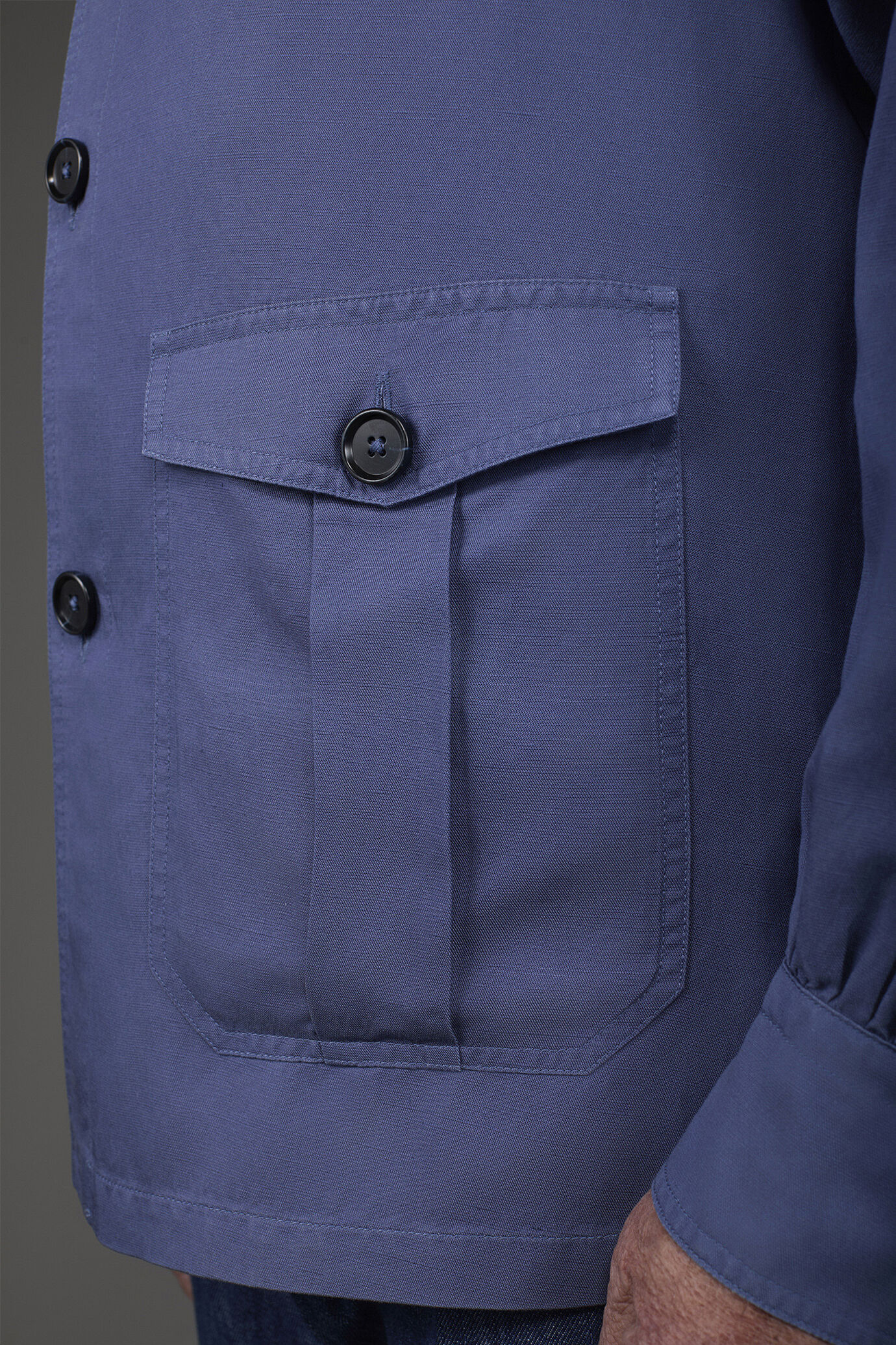 Giacca camicia uomo con tasche a toppa image number 3