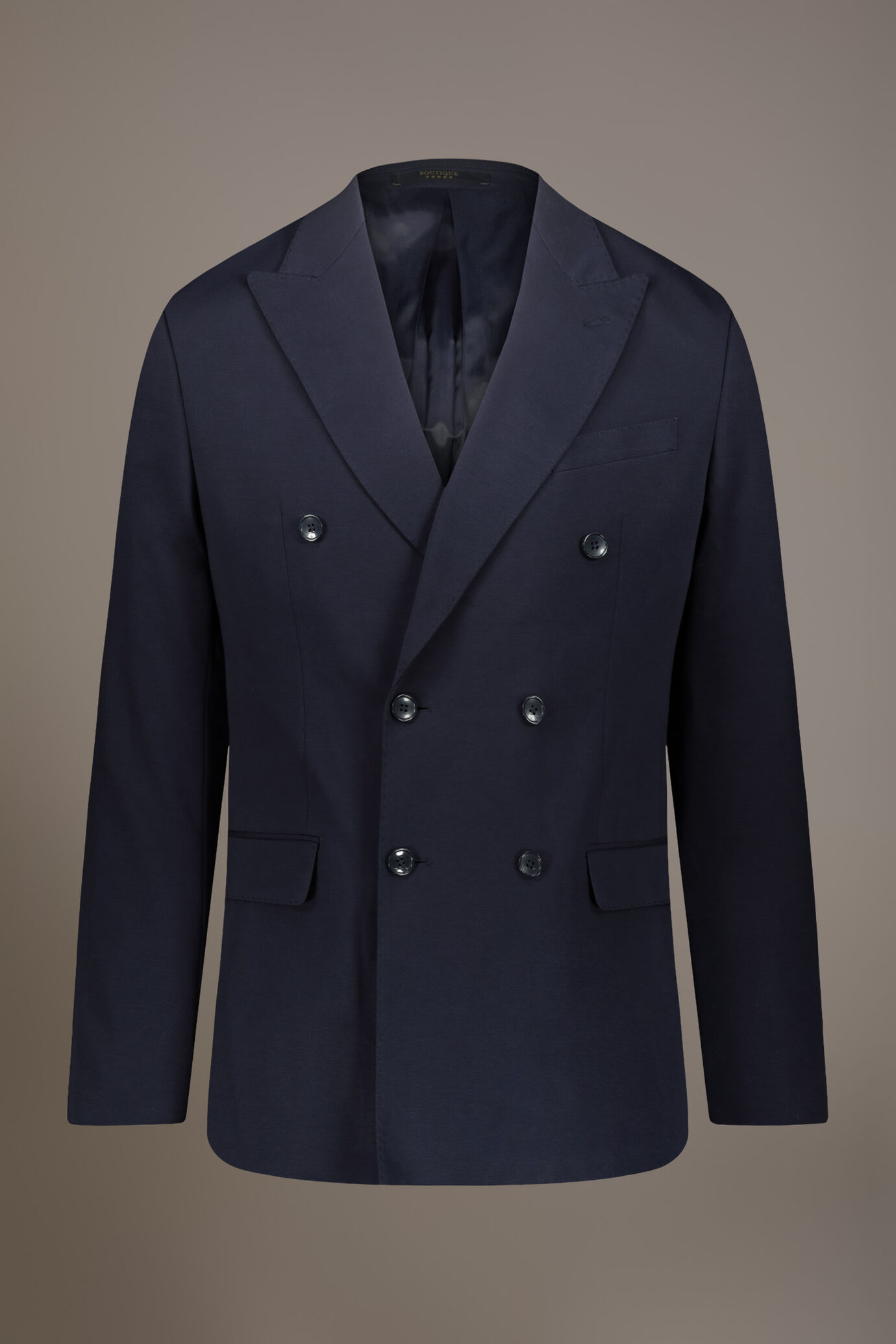 Double breasted jersey jacket with flap pocket image number 5