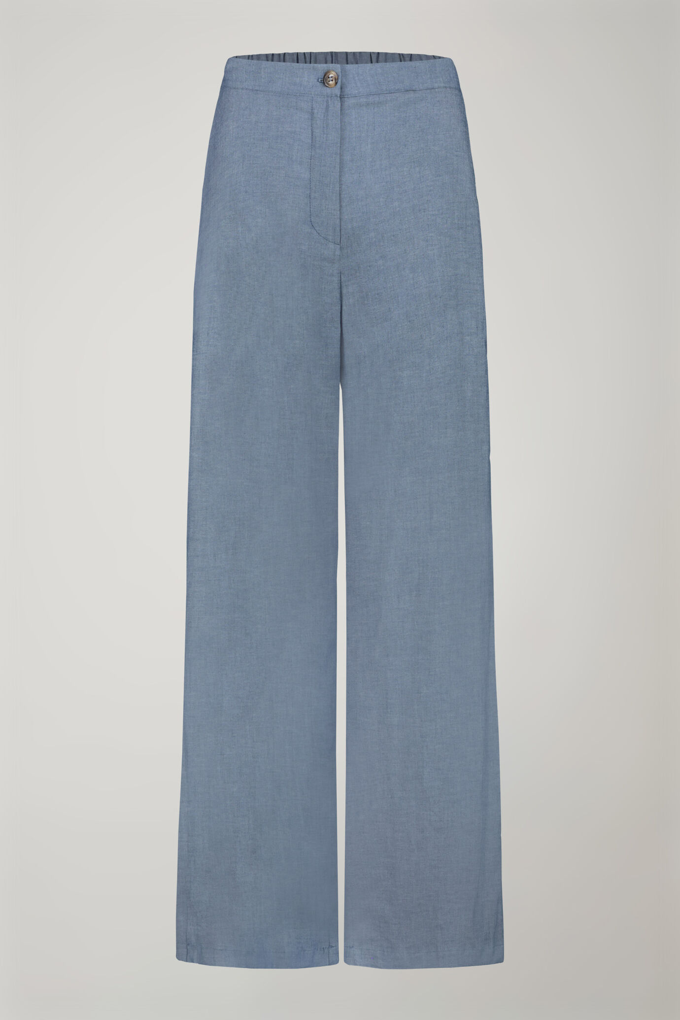 Pantalon Femme Benetton Vintage à Jambe Large - Taille 38, Gris, 100% Polyester - Italie - Occasion Très Bon état