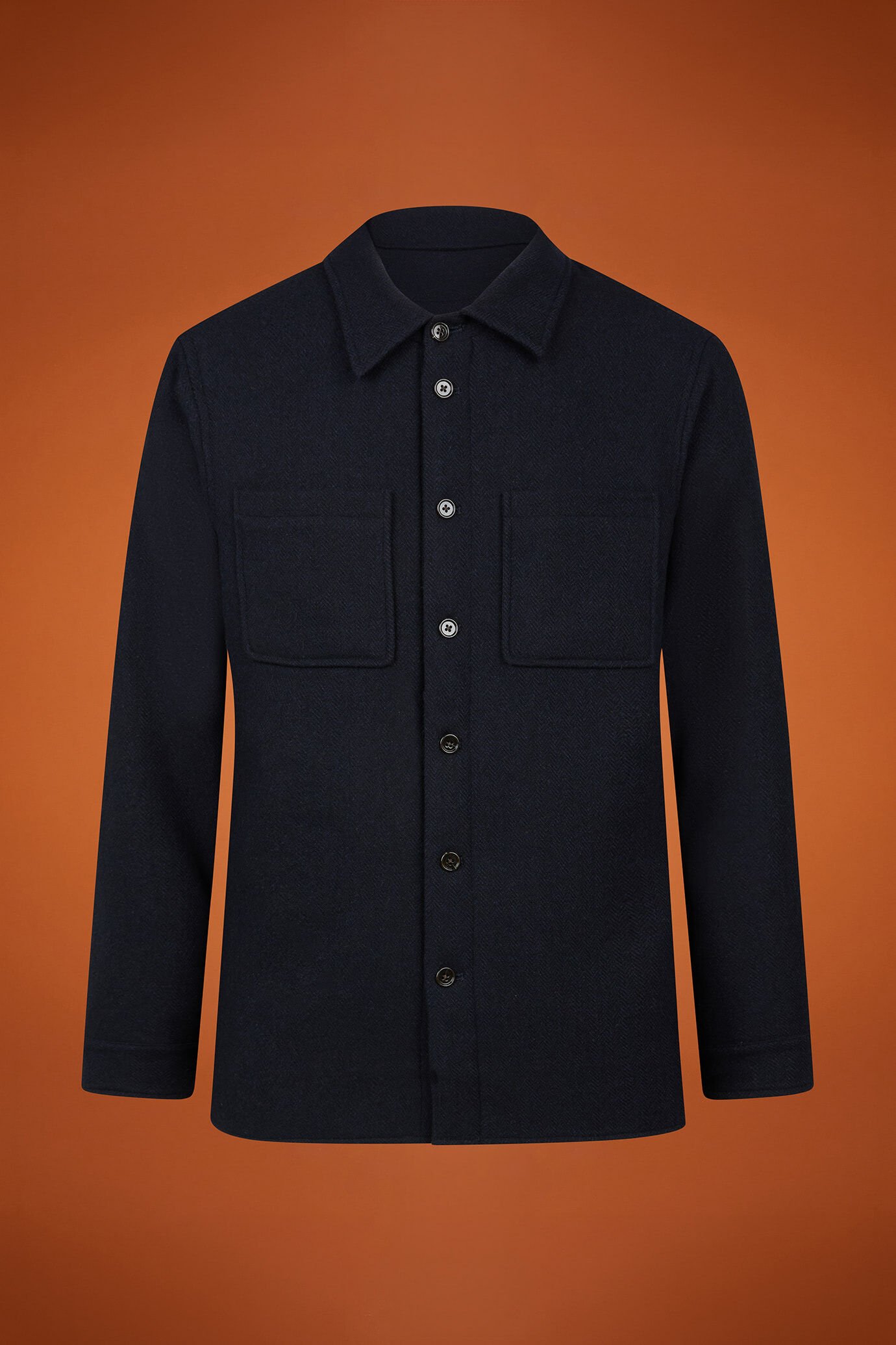 Herren-Overshirt mit Grätenmuster aus Wollgemisch in normaler Passform image number 4