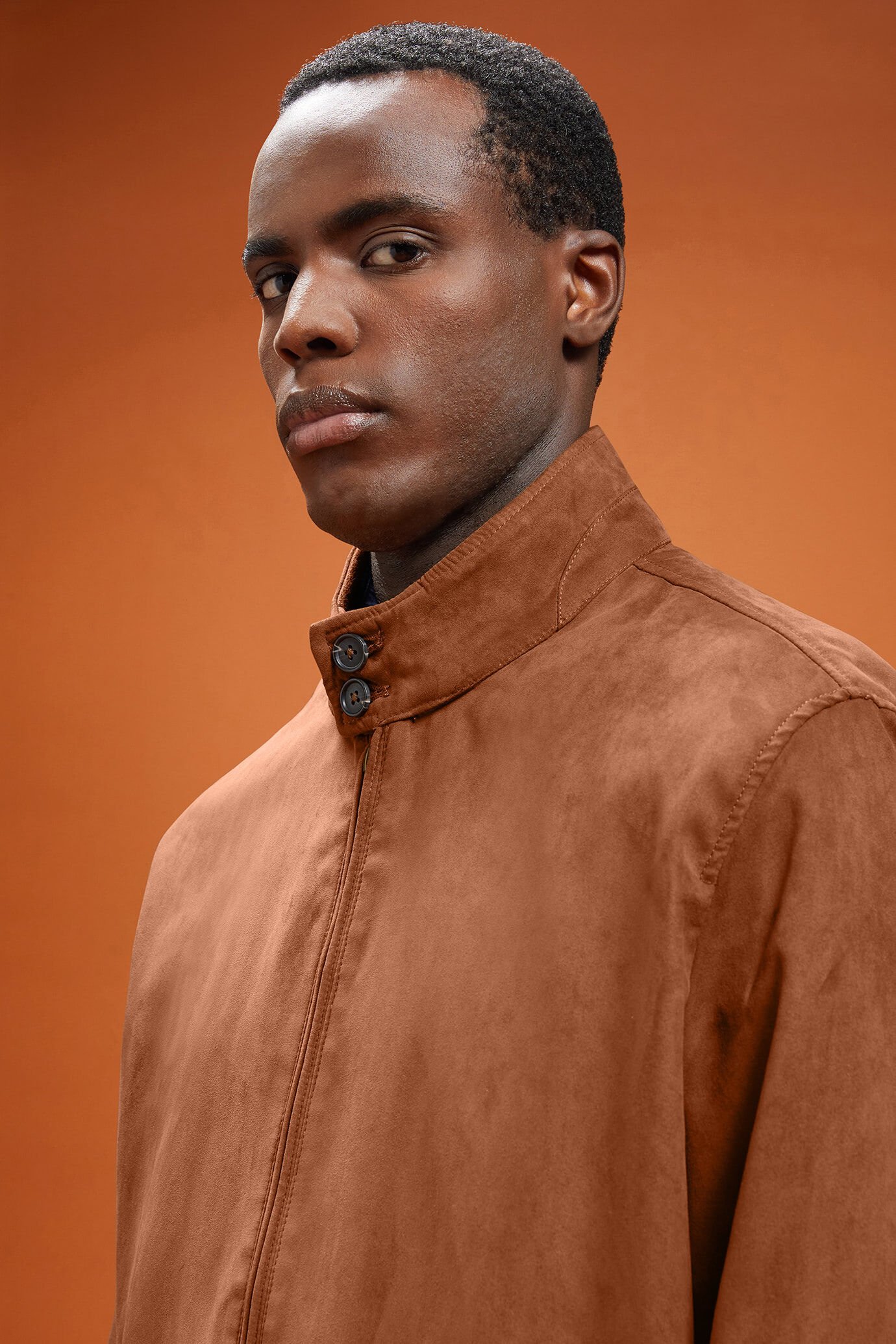 Men's unlined jacket with eco-suede fabric image number 3