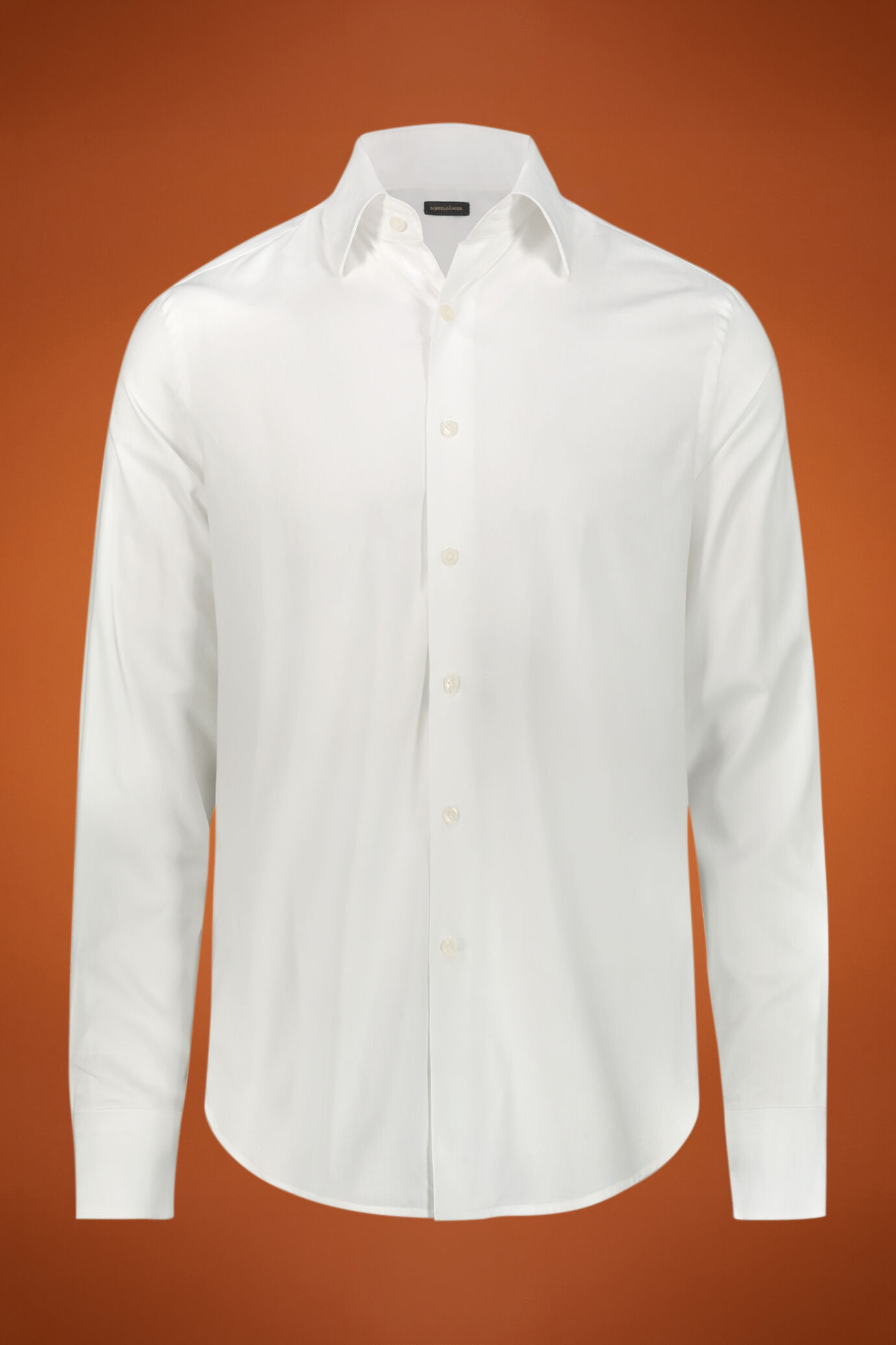 Camicia uomo collo classico 100% cotone tessuto spina di pesce tinta unita regular fit image number 0